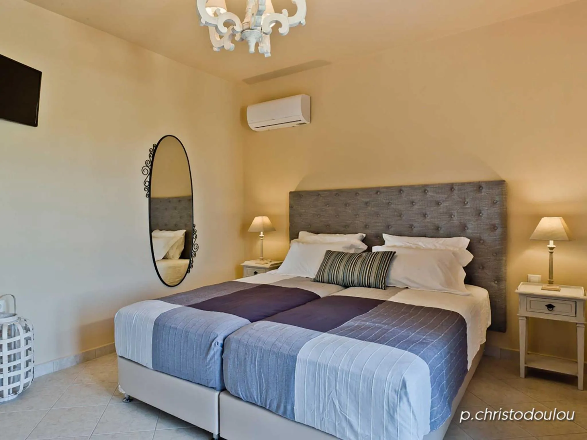 Bedroom, Bed in Elaia Villas