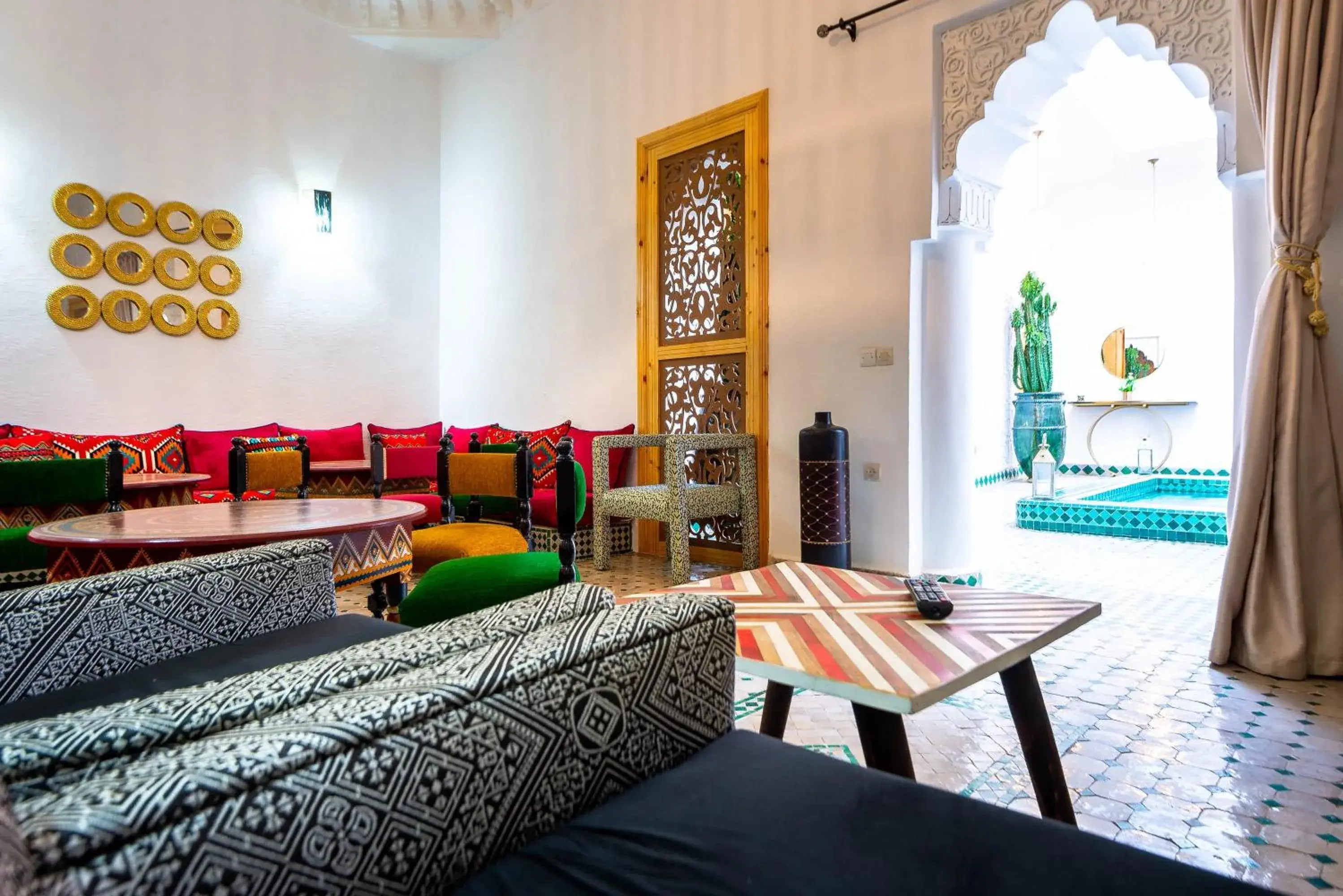 Living room, Bed in Riad La Croix Berbere Living room, Bed in Riad La Croix Berbere