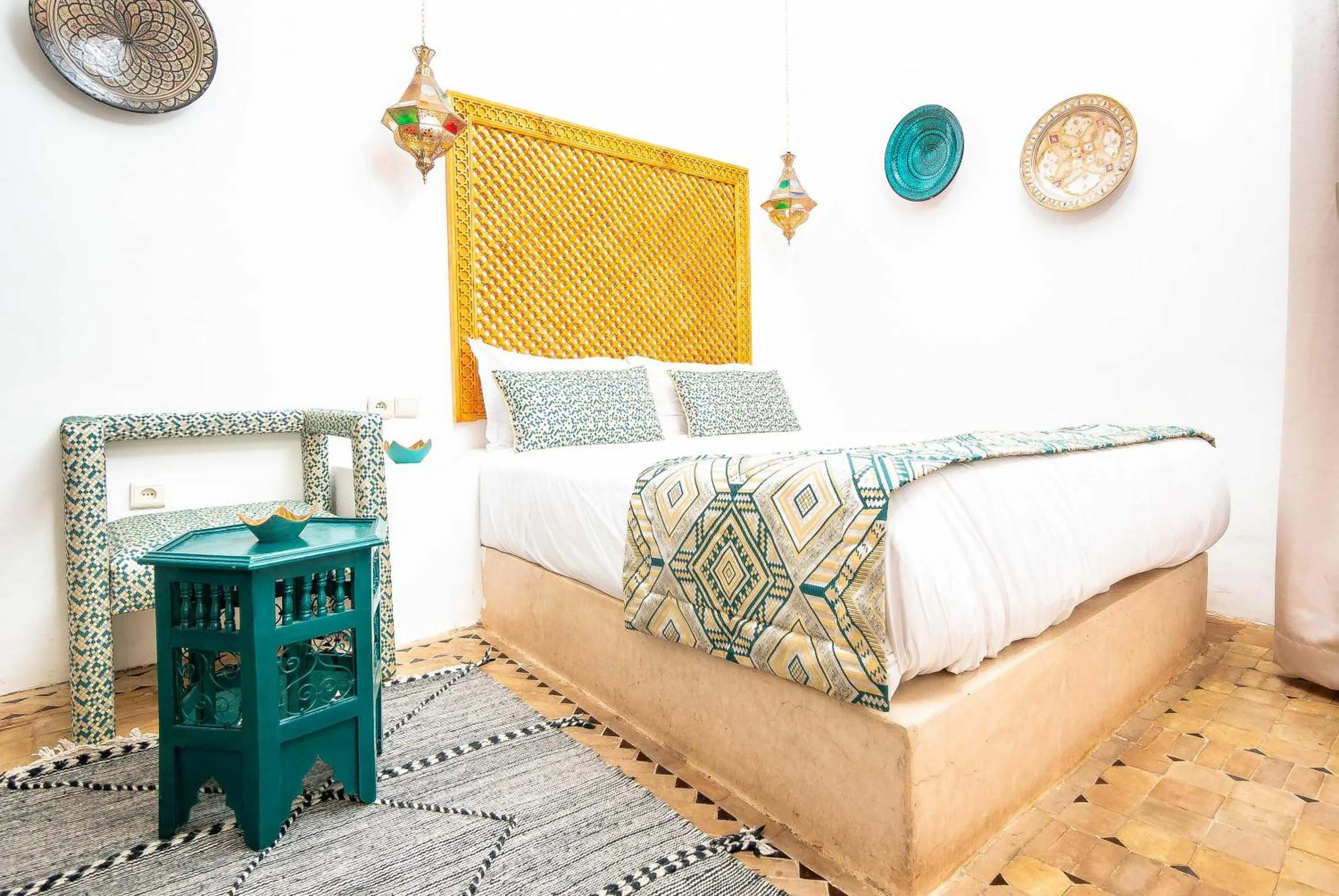 Bed in Riad La Croix Berbere