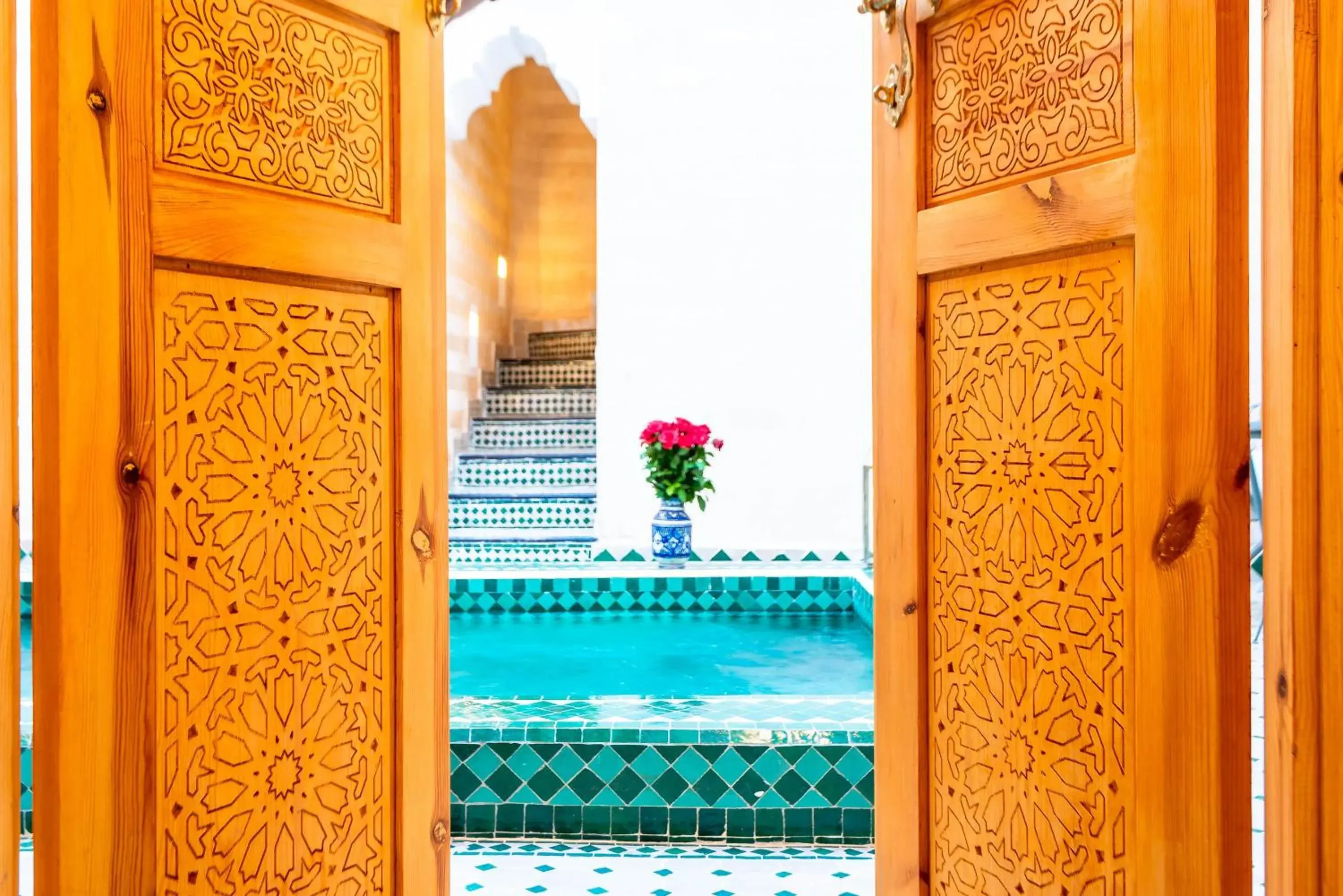 Pool view in Riad La Croix Berbere Pool view in Riad La Croix Berbere