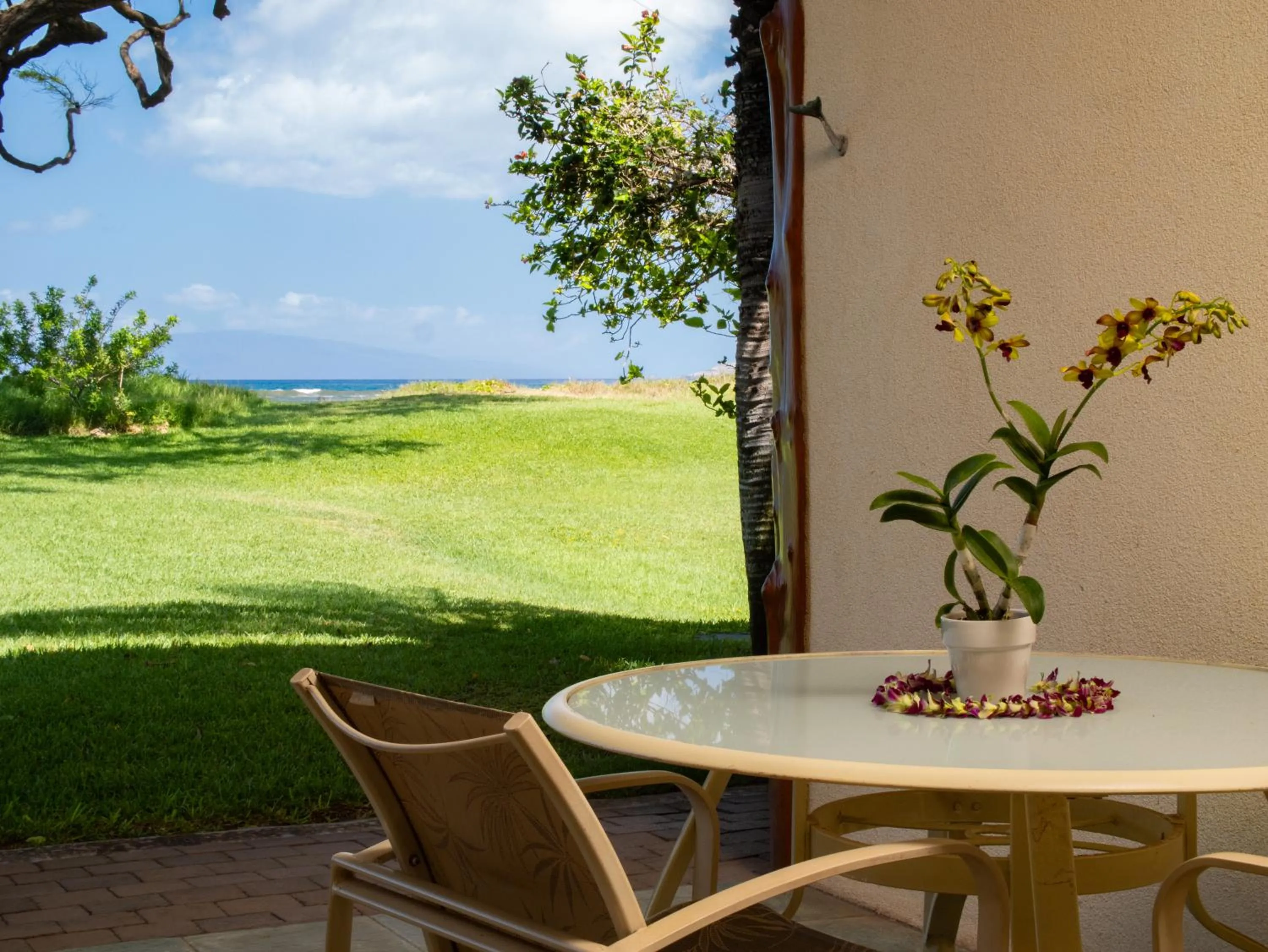 Patio in Aloha Aku CoCoPalm2 Suite - Your Cozy Beachfront Escape