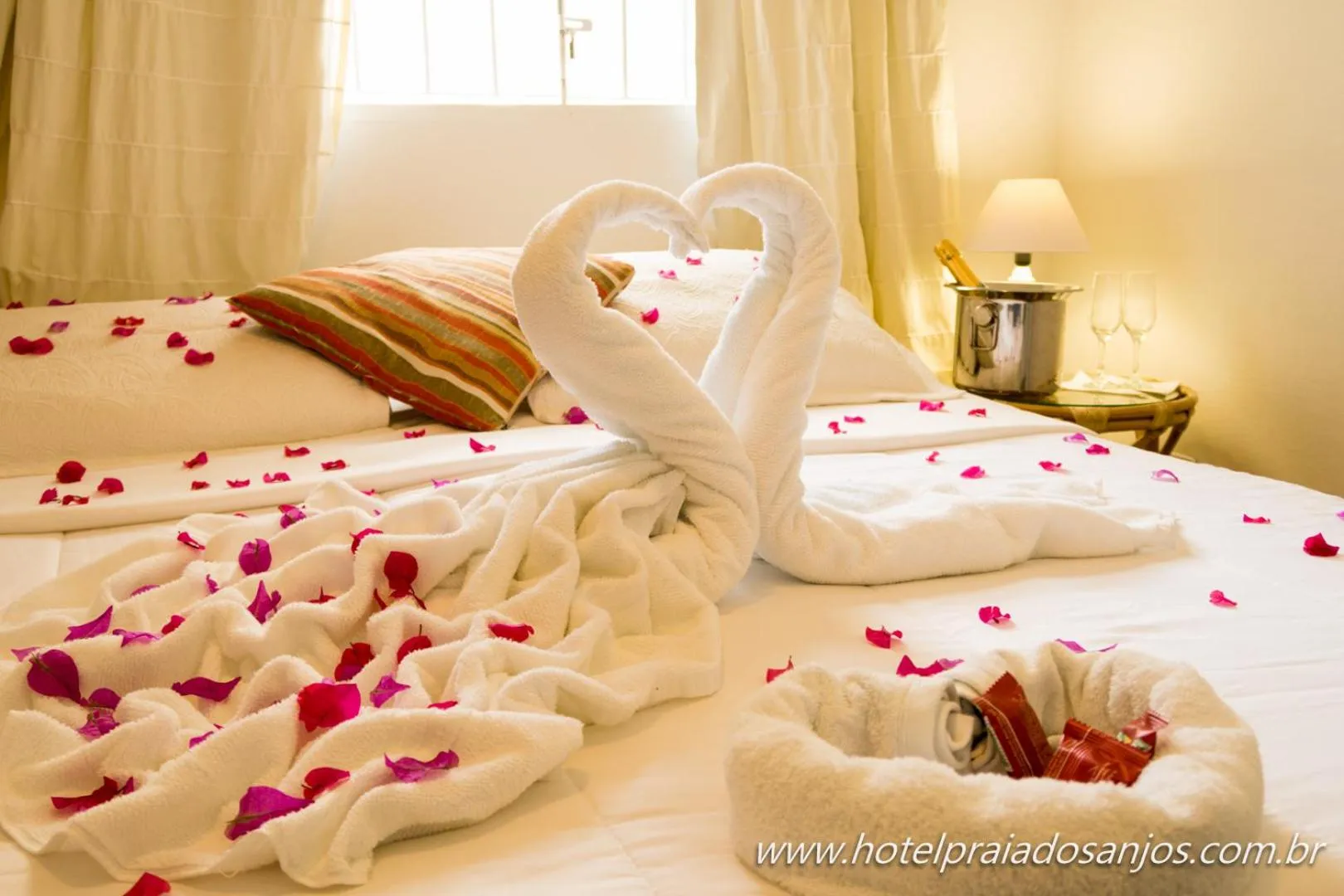 Bed in Pousada Hotel Praia dos Anjos