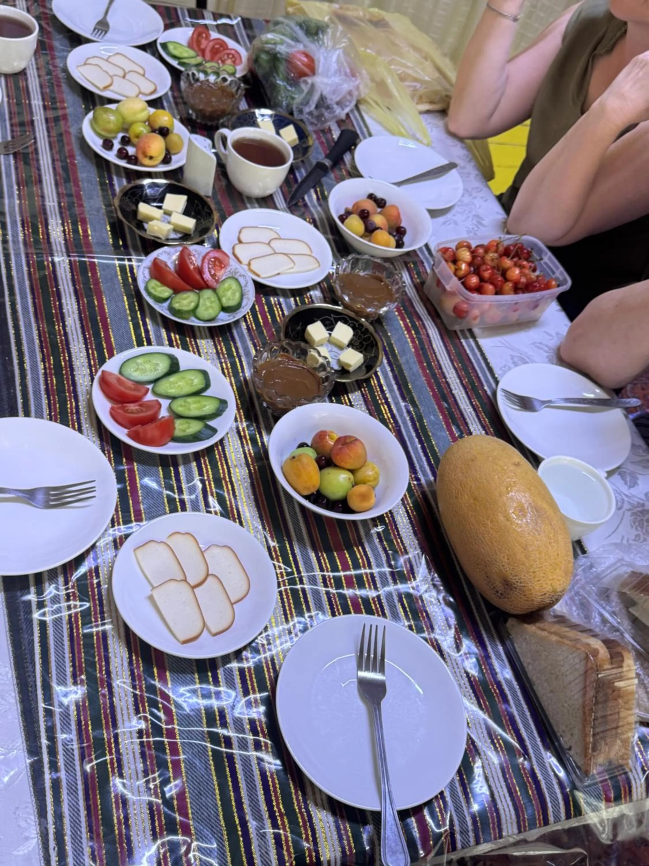 Buffet breakfast in Bukhara house hotel