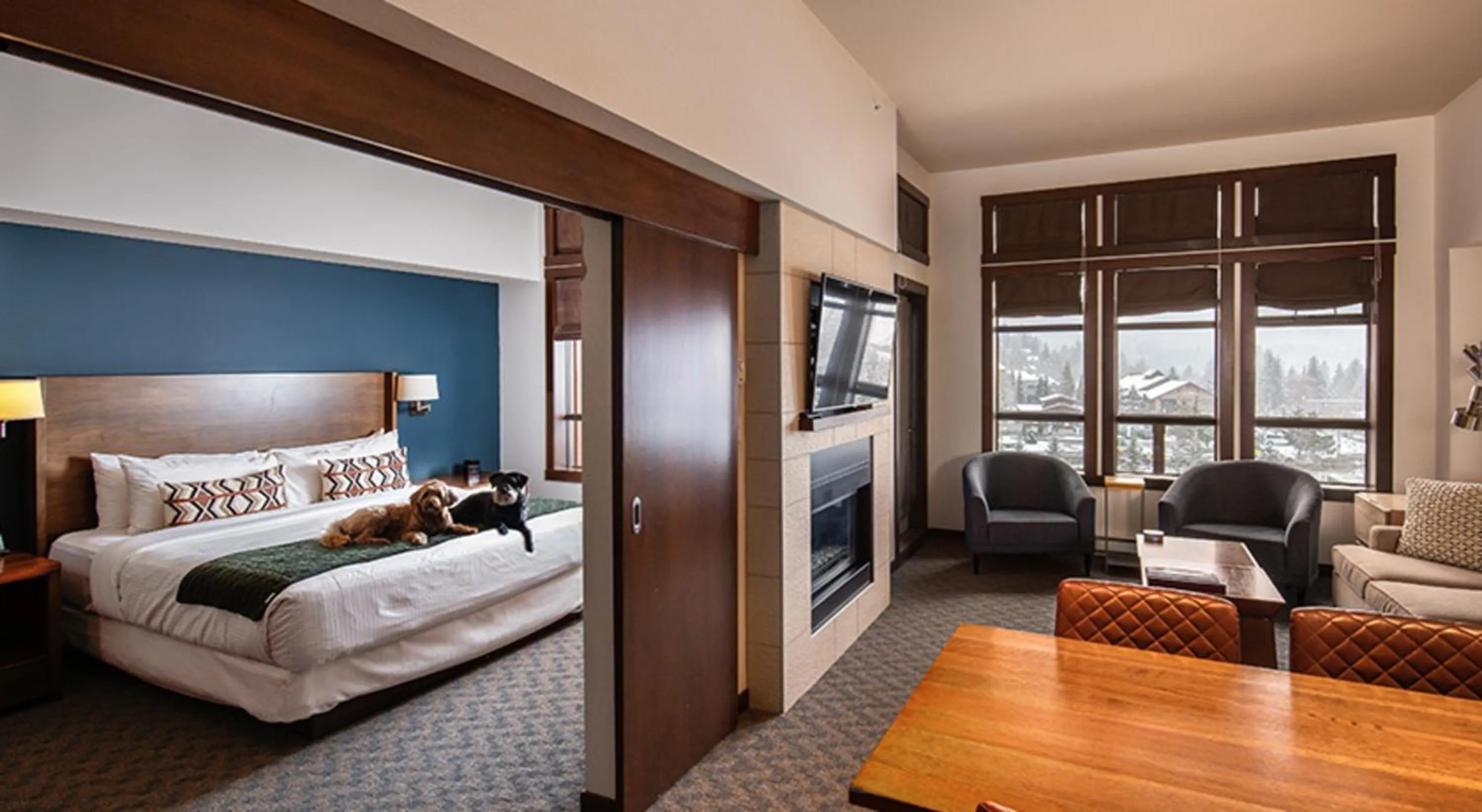 Living room, Bed in Evolution Whistler