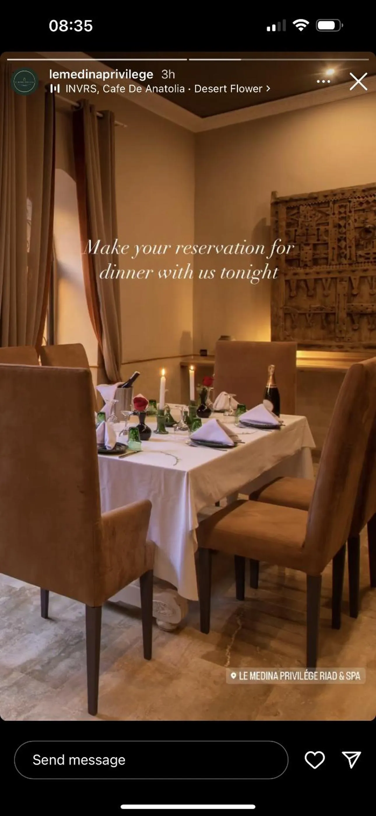 Dining area in Le Medina Privilège Riad & Spa