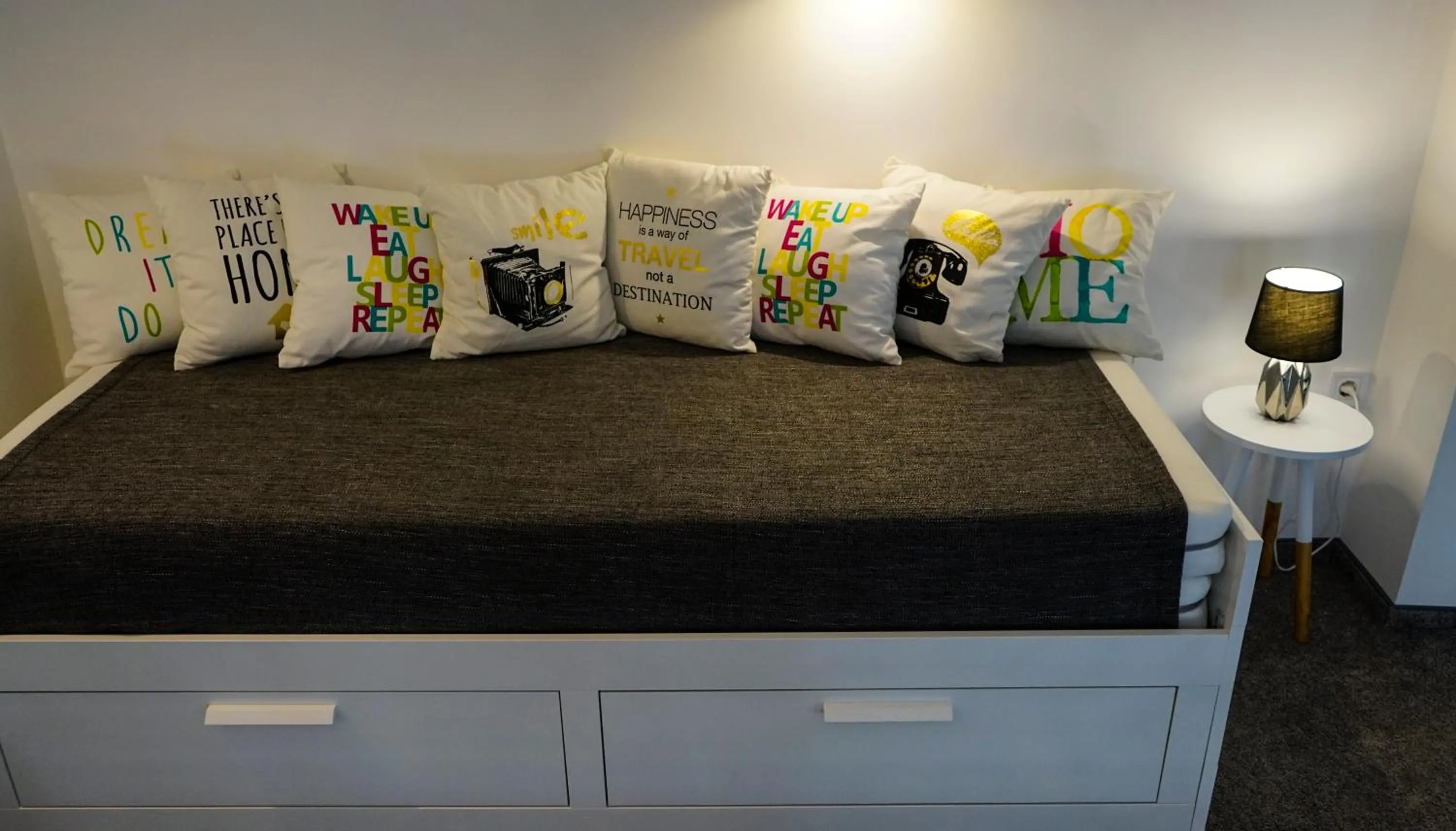 Bed in DownTown DeLuxe Apartment