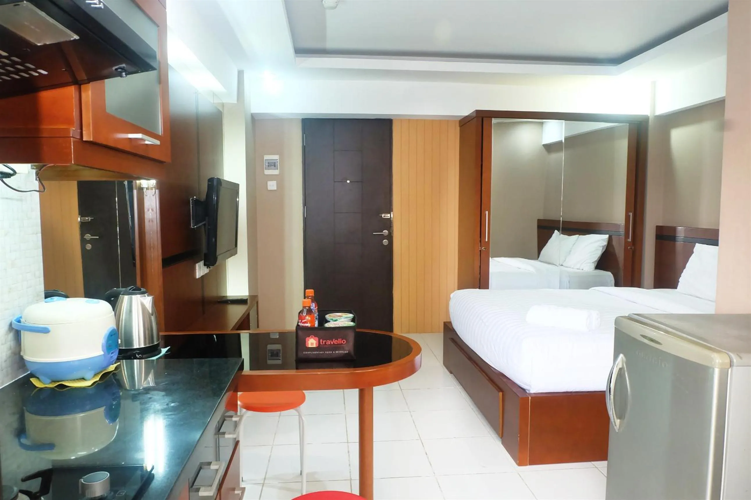 Photo of the whole room, Bed in Kebagusan City Apartment Simple And Affordable Studio By Travelio