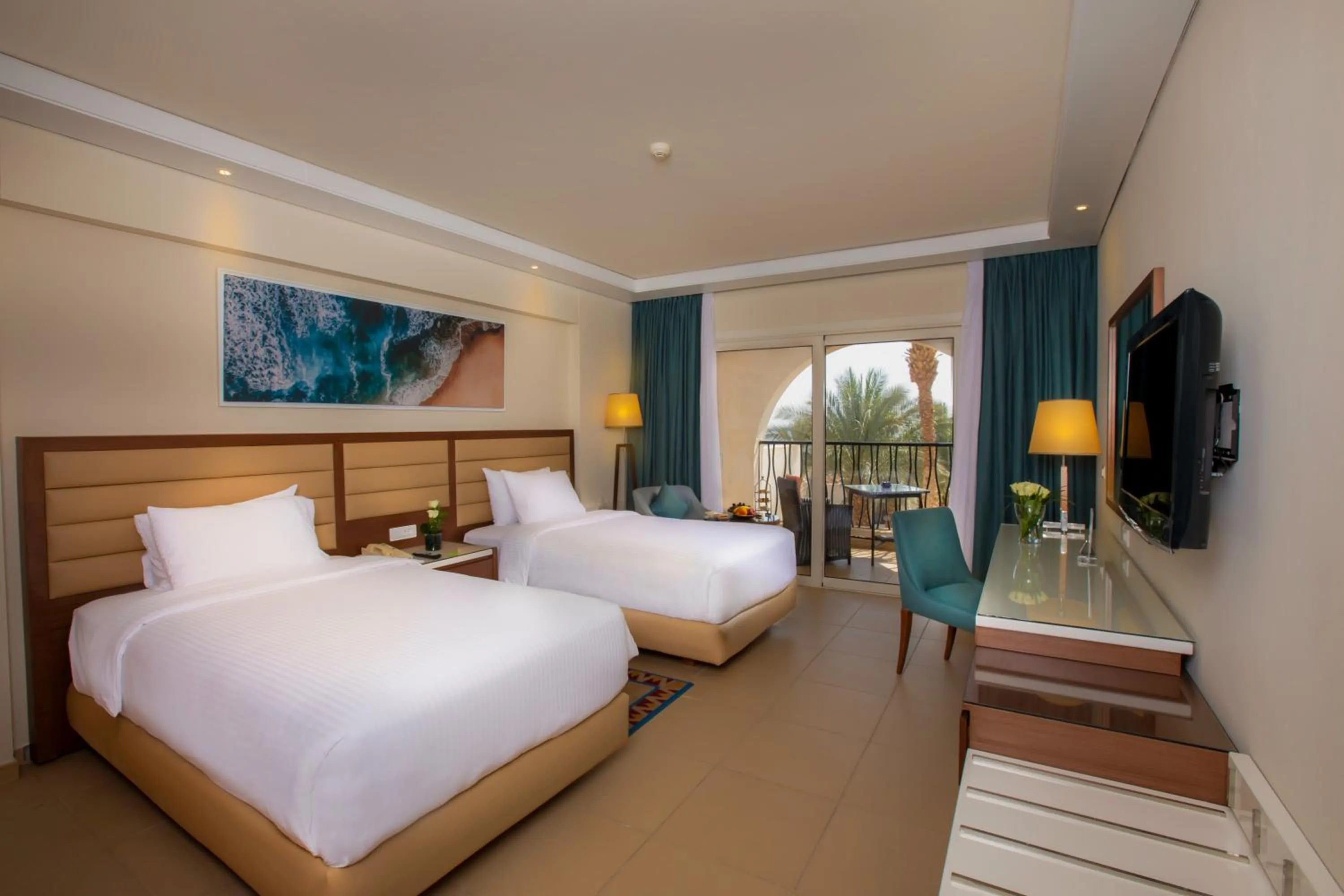 View (from property/room), Bed in Grand Rotana Resort & Spa