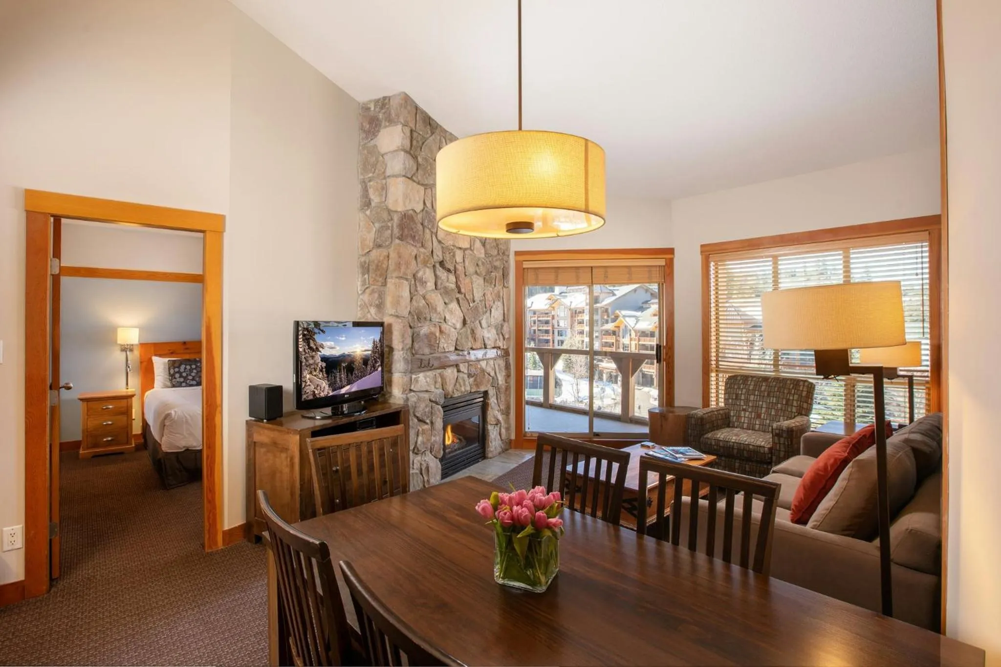 Living room in Legends Whistler, by Lodging Ovations