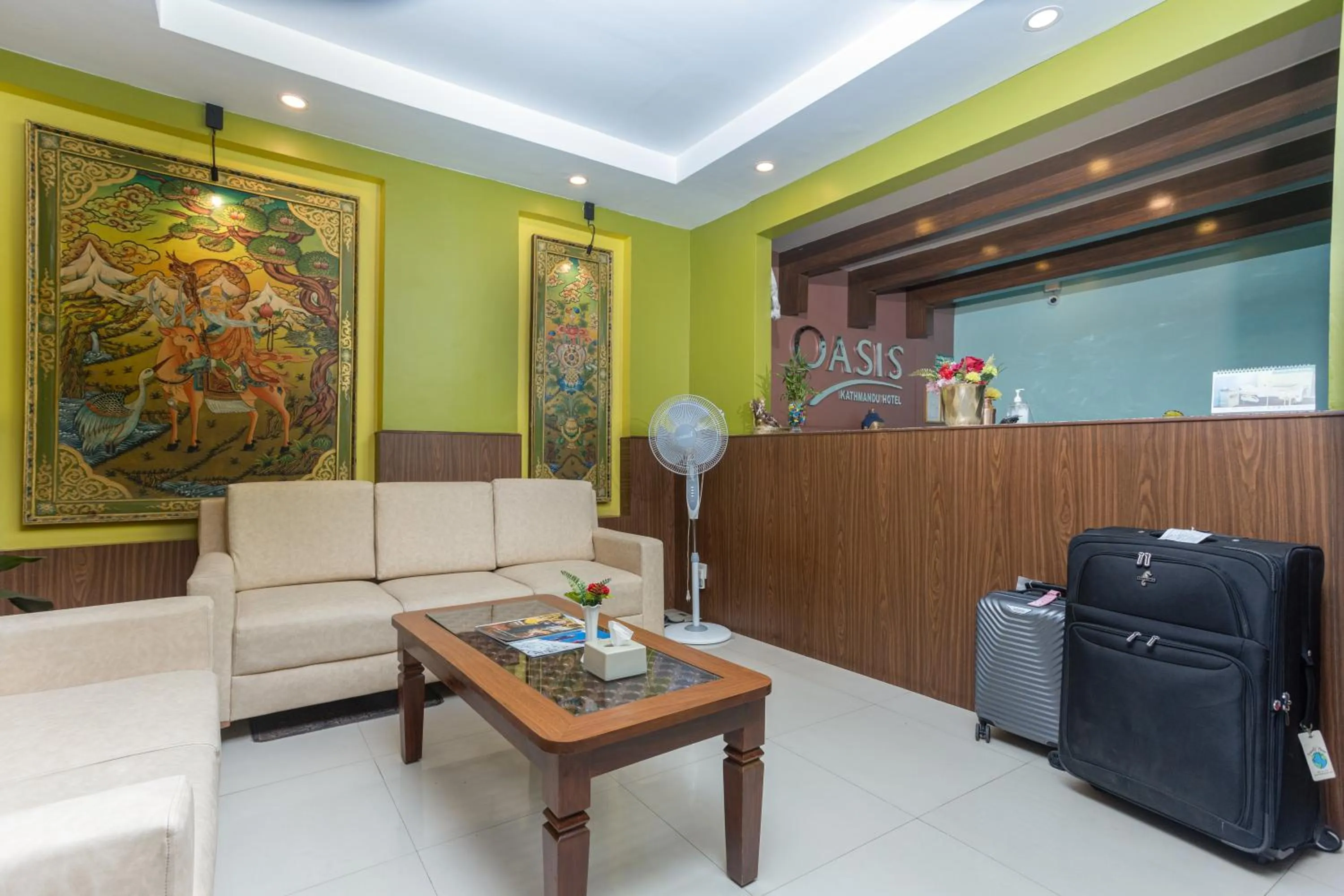 Lobby or reception in Oasis Kathmandu Hotel
