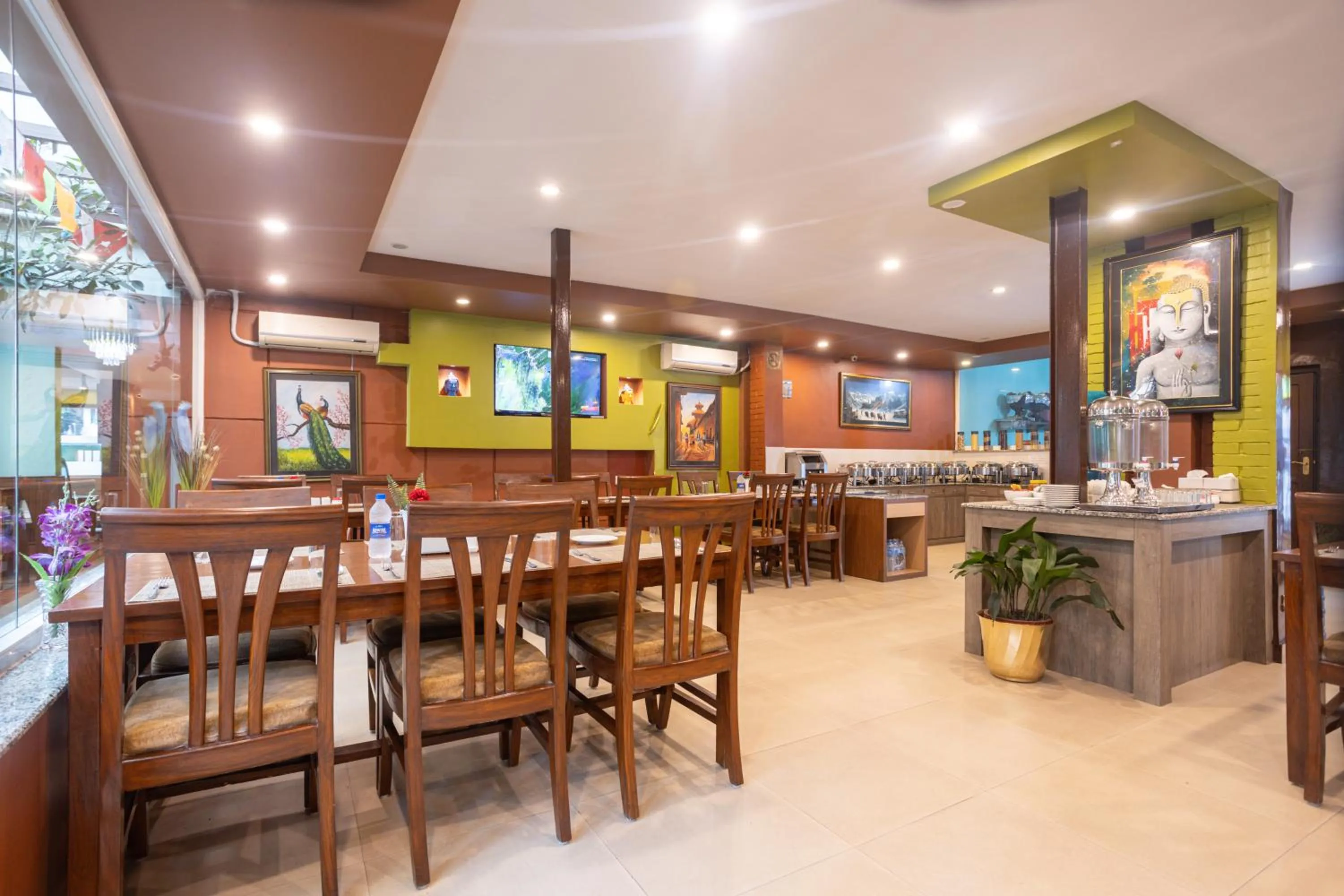 Buffet breakfast in Oasis Kathmandu Hotel