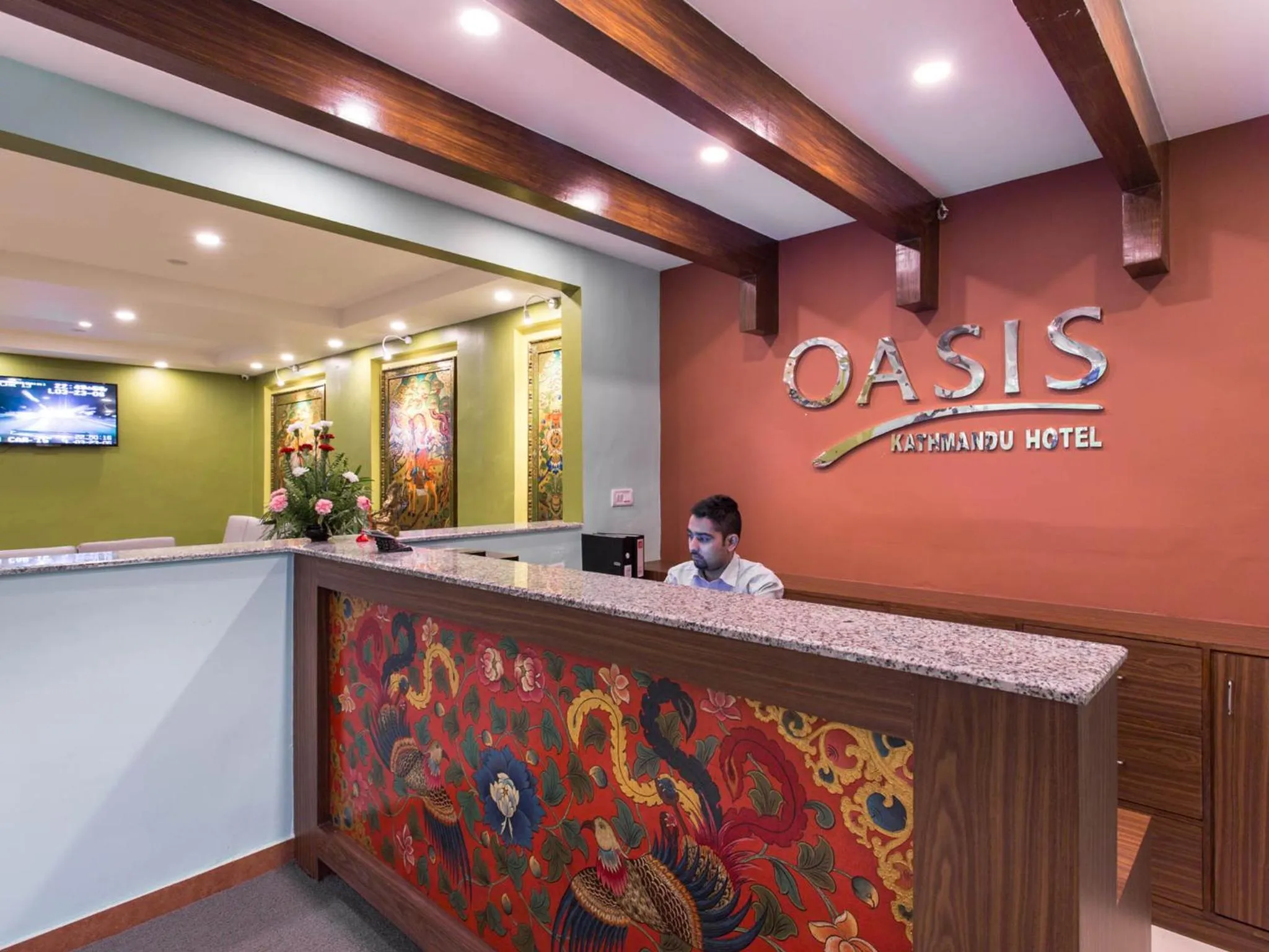 Lobby or reception in Oasis Kathmandu Hotel