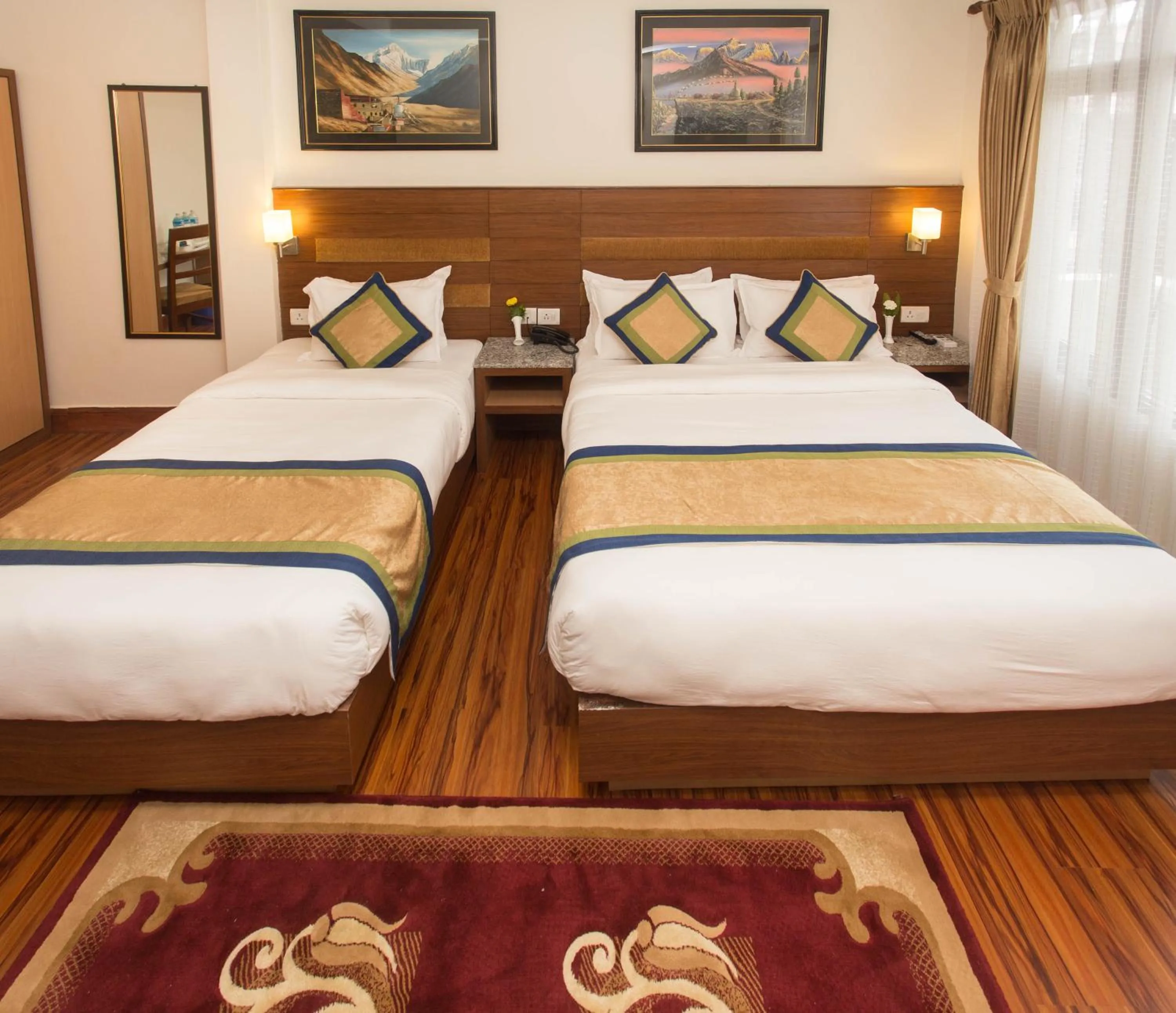 Bed in Oasis Kathmandu Hotel