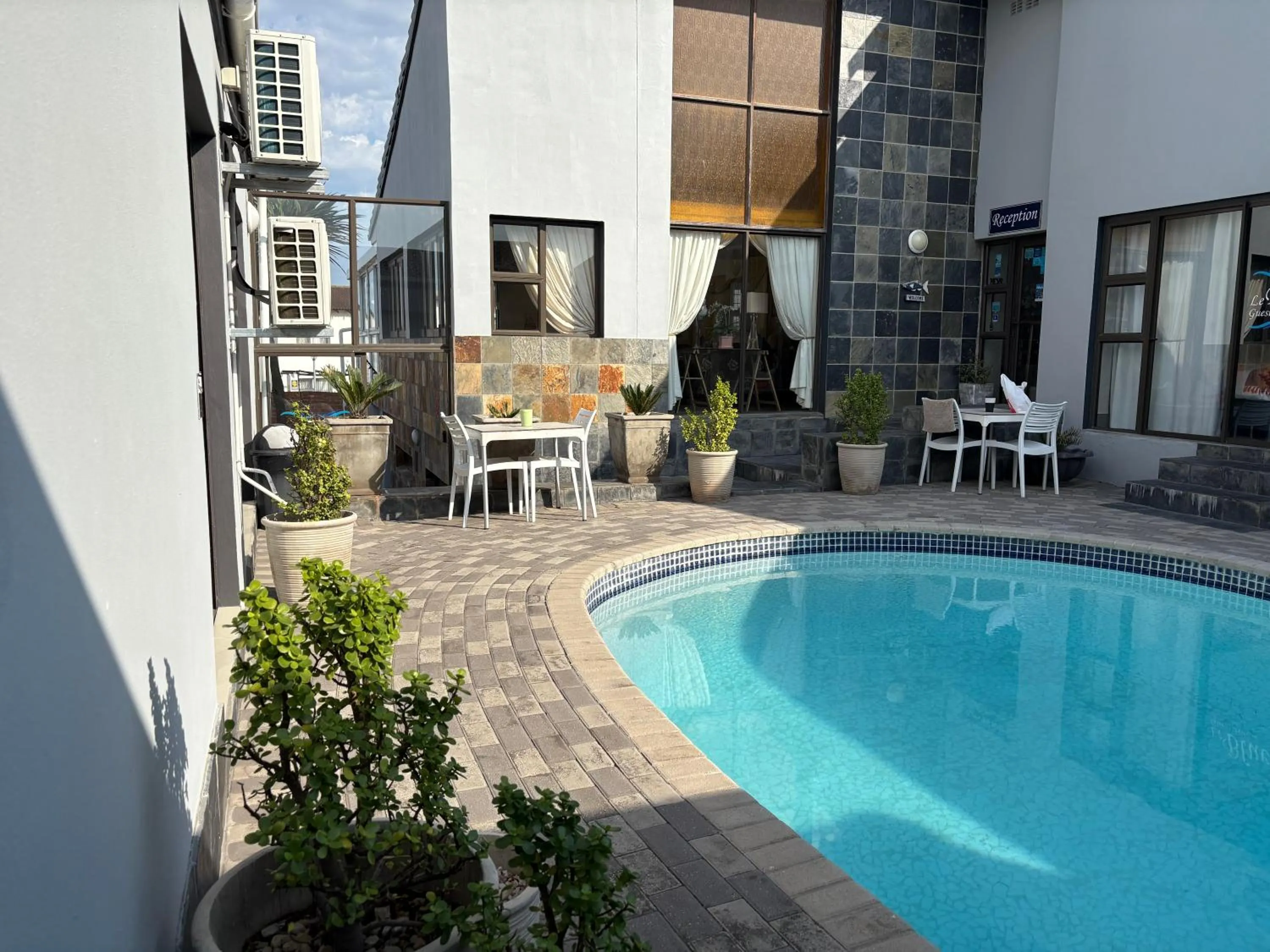 Pool view in Le Blue Guesthouse