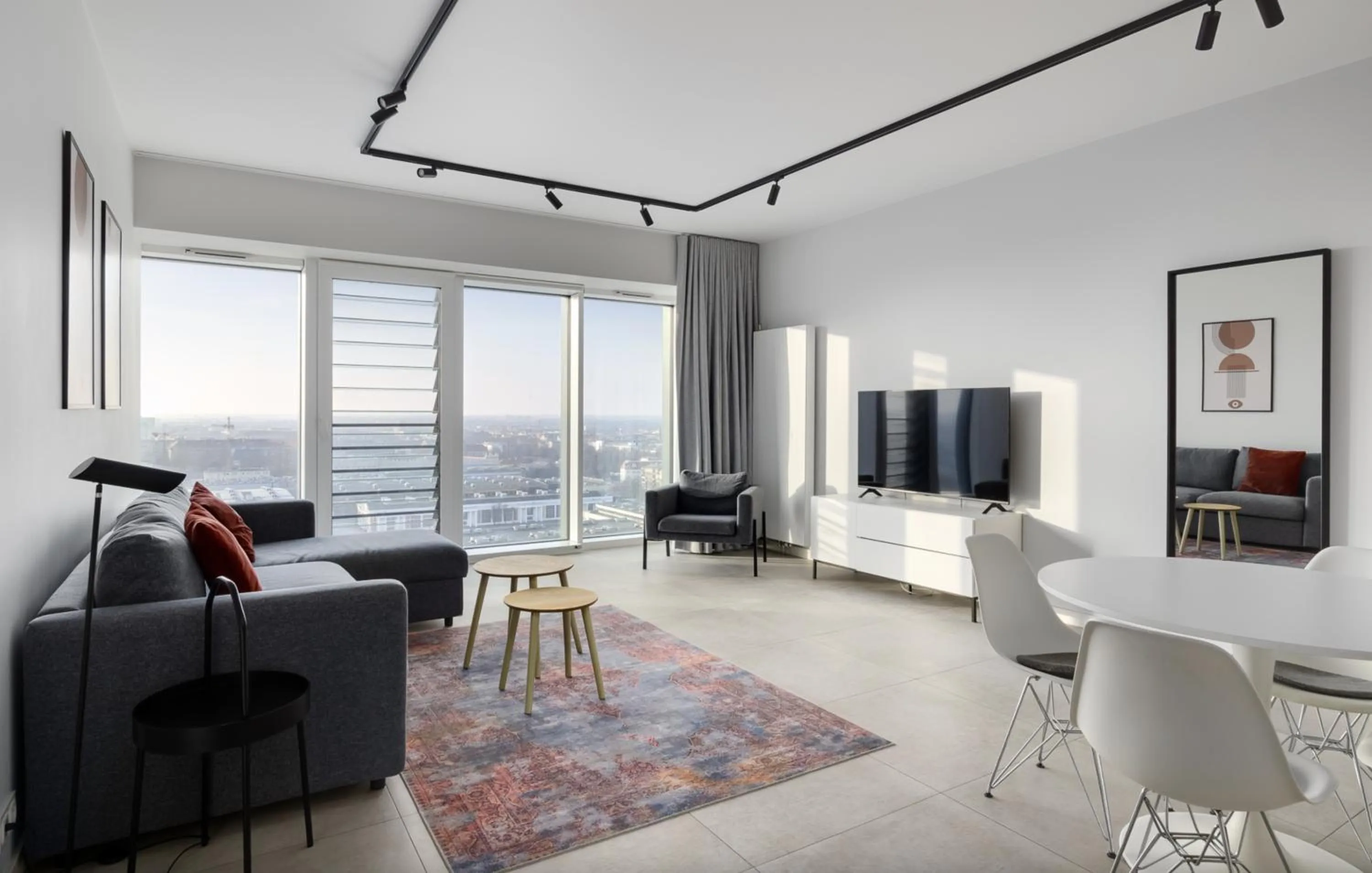 Seating area in Poznań Apartments Towarowa