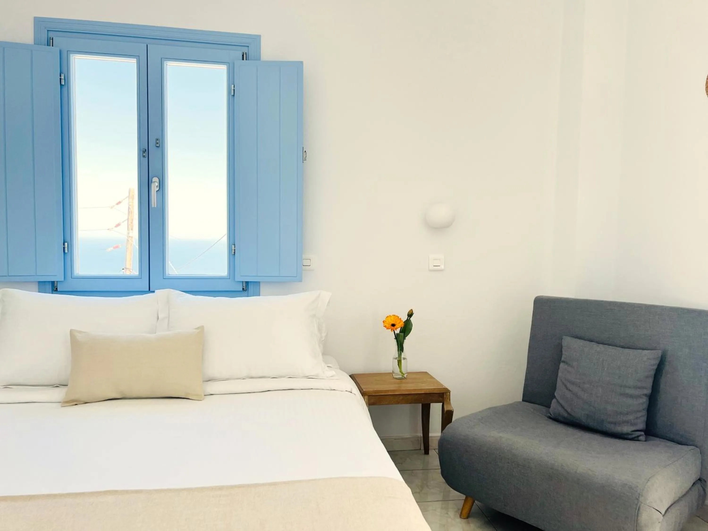 Bedroom, Bed in Villa Fotini