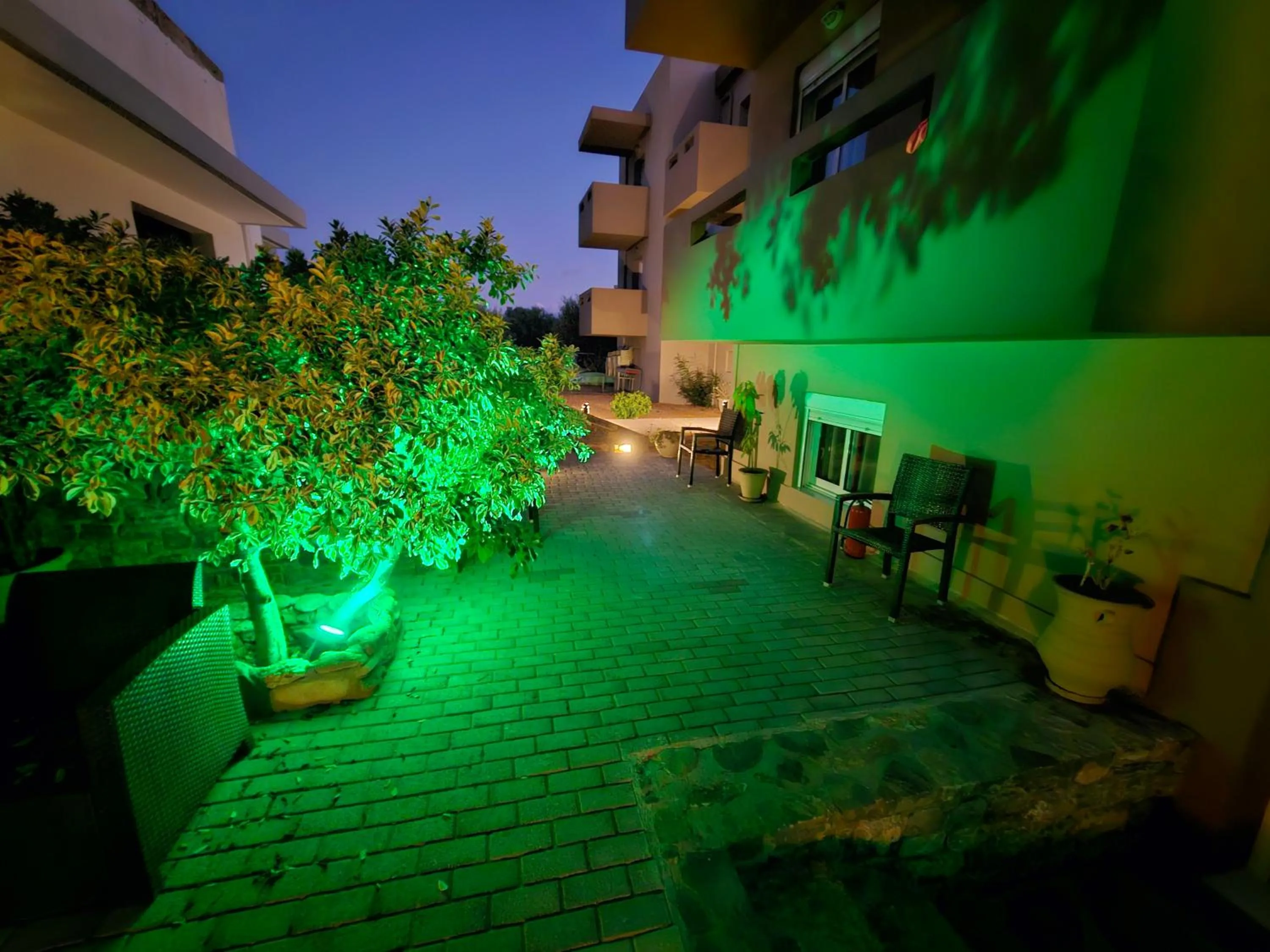 Garden view in Elounda Sunrise Apartments