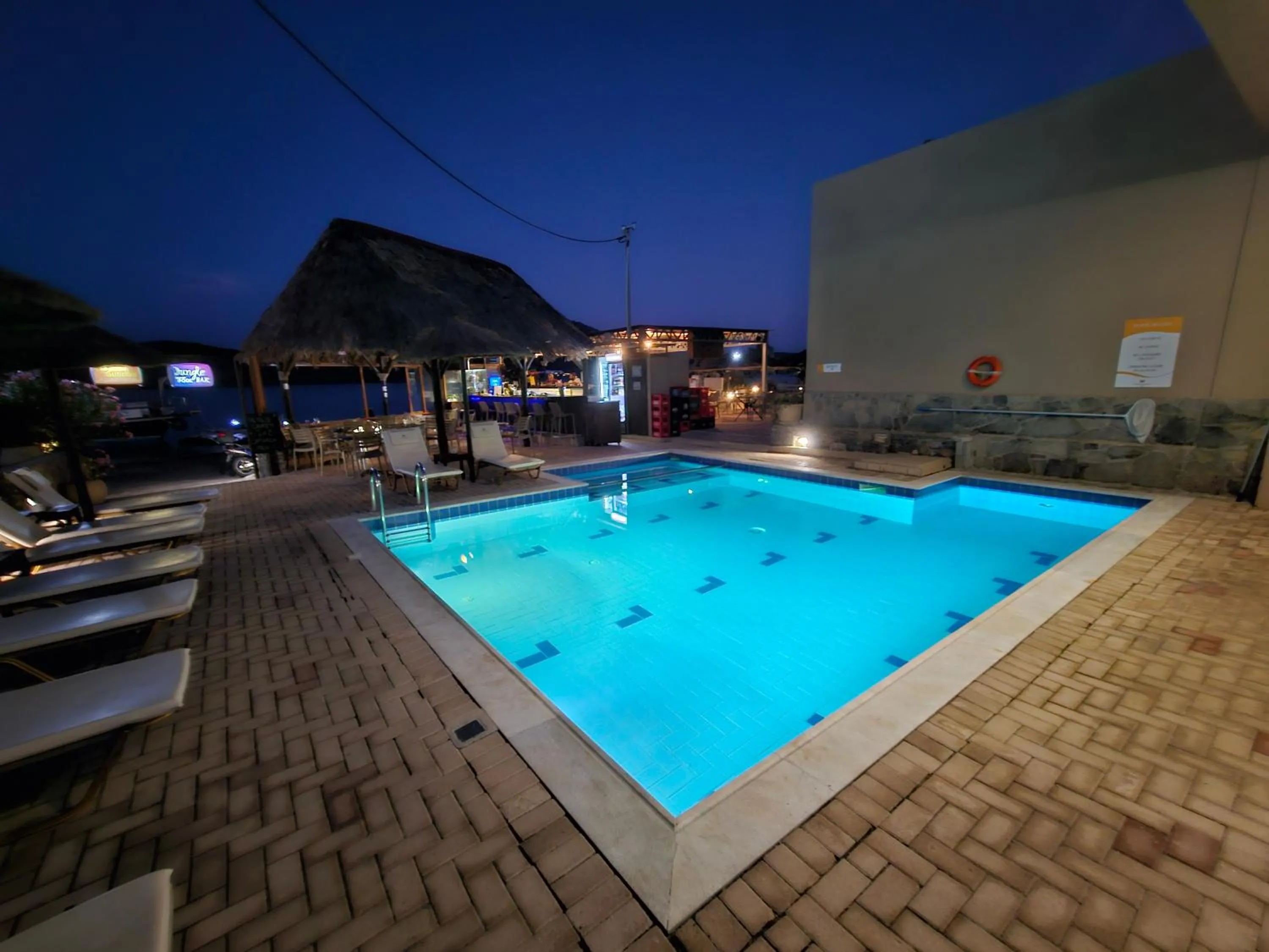 Pool view in Elounda Sunrise Apartments