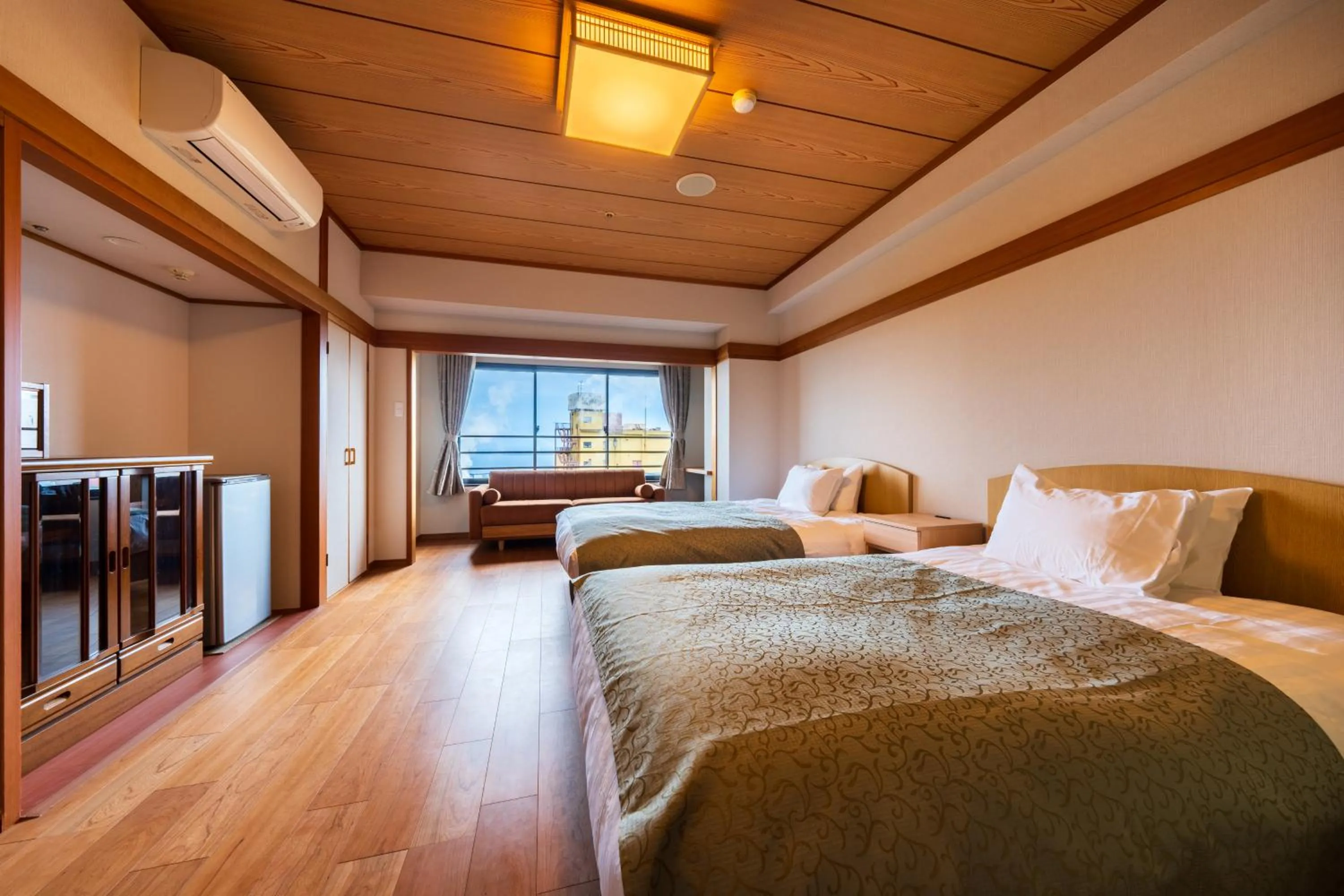 Bed in Beppu Kannawa Onsen Oniyama Hotel