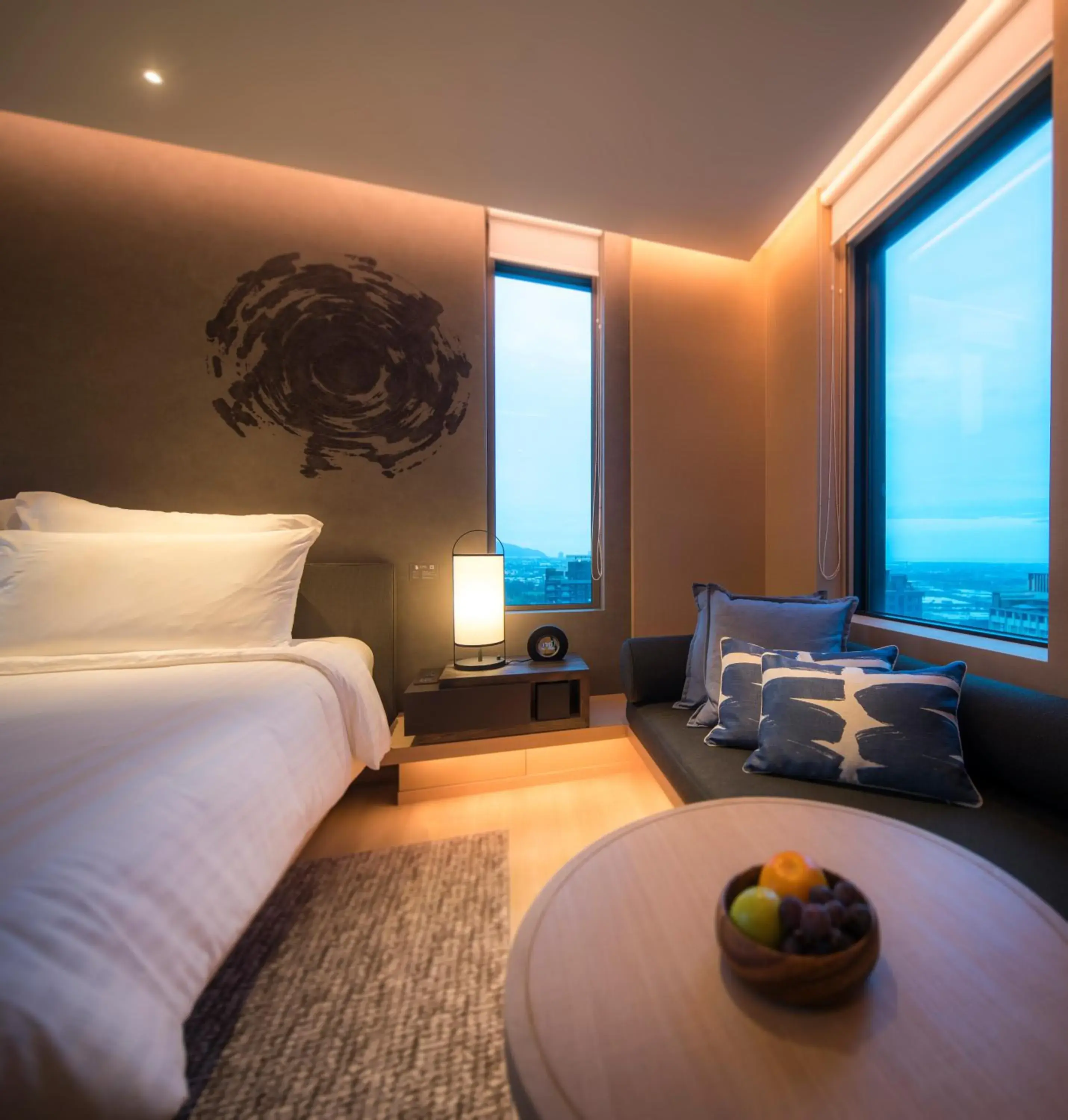 Seating area, Bed in MU Jiaoxi Hotel Seating area, Bed in MU Jiaoxi Hotel