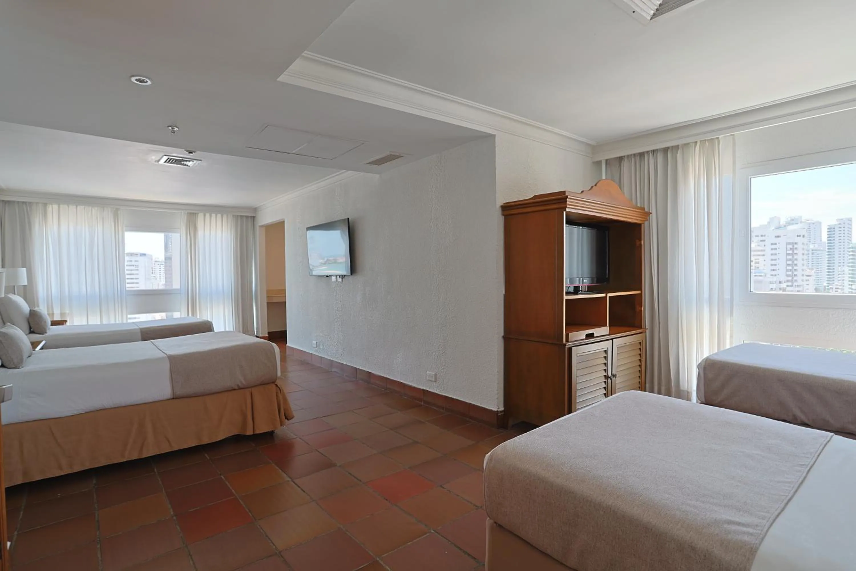 Bed in Hotel Almirante Cartagena Colombia