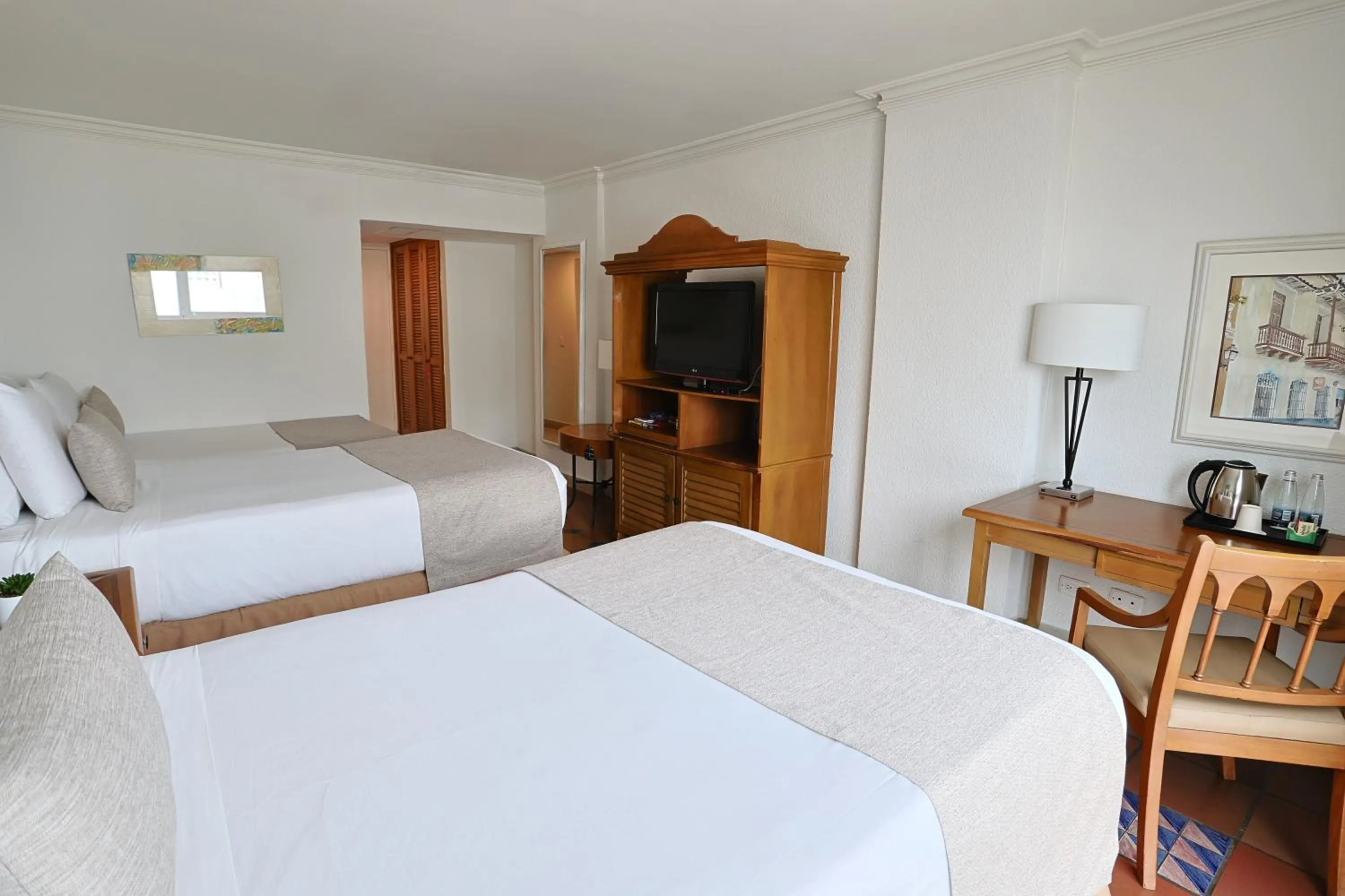 Bed in Hotel Almirante Cartagena Colombia