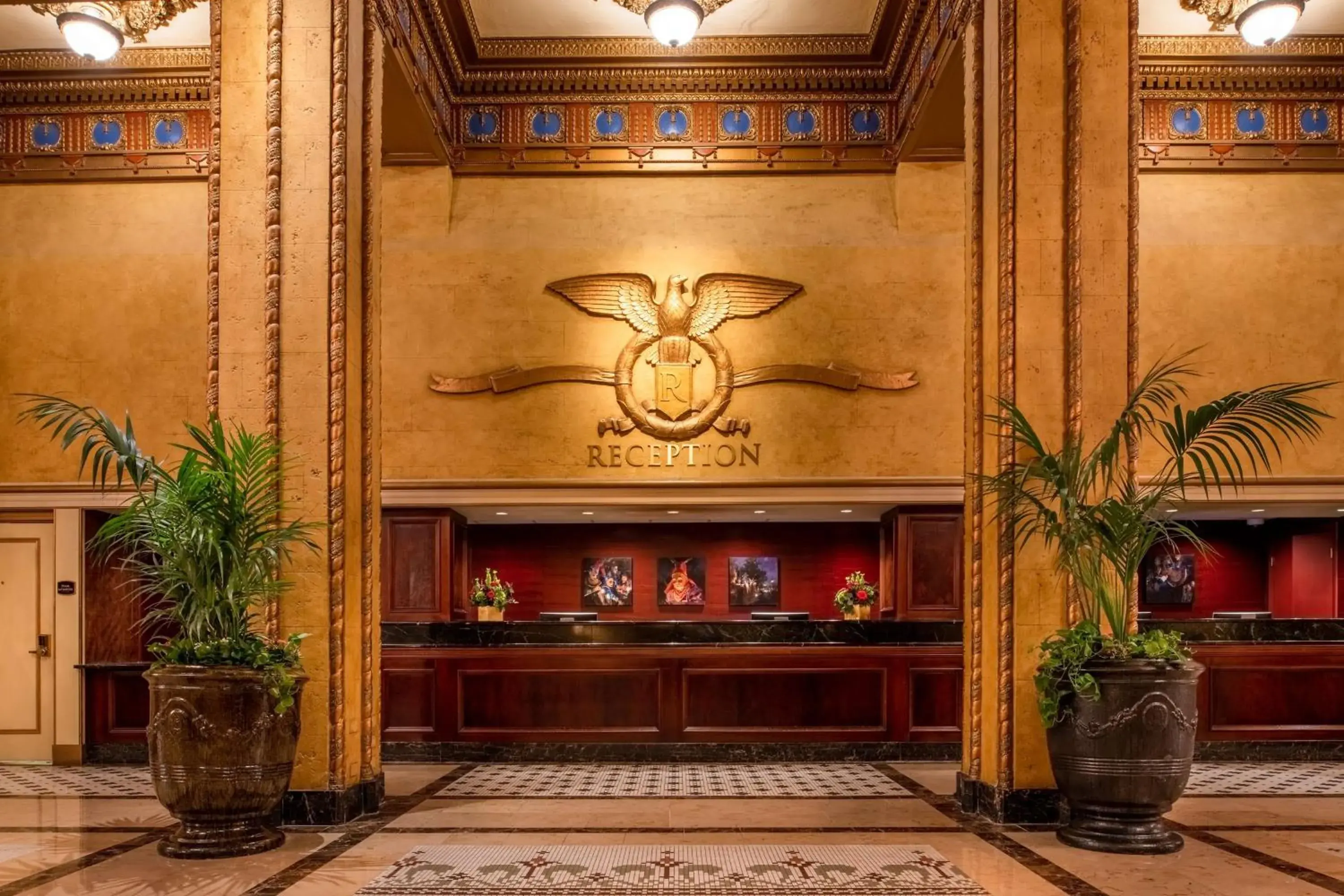 Lobby or reception in The Roosevelt Hotel New Orleans - Waldorf Astoria Hotels & Resorts Lobby or reception in The Roosevelt Hotel New Orleans - Waldorf Astoria Hotels & Resorts
