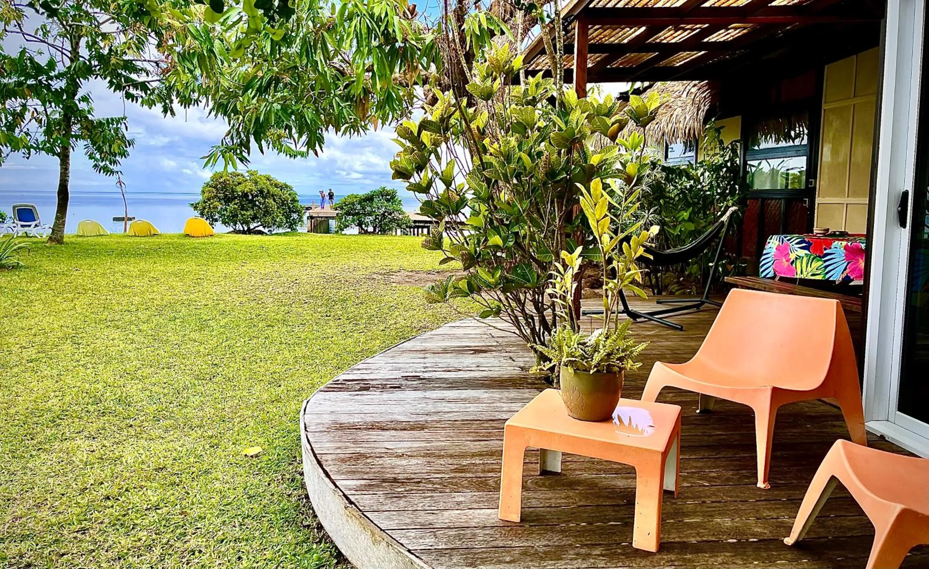 Patio in Linareva Moorea Beach Resort
