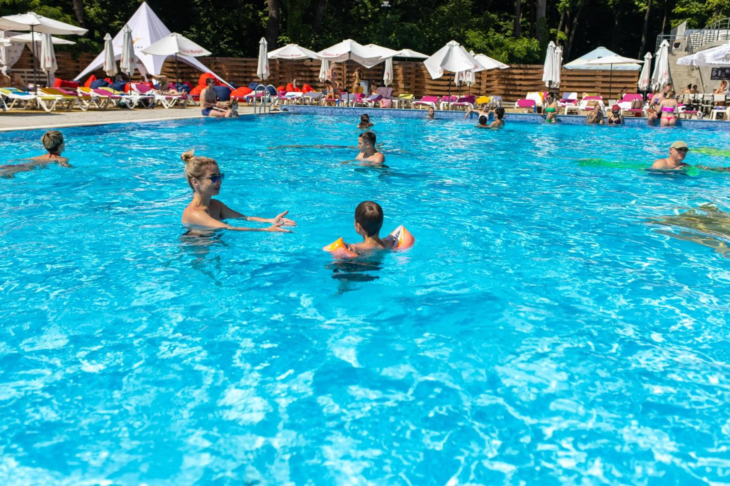 People in Drevny Grad Park-hotel