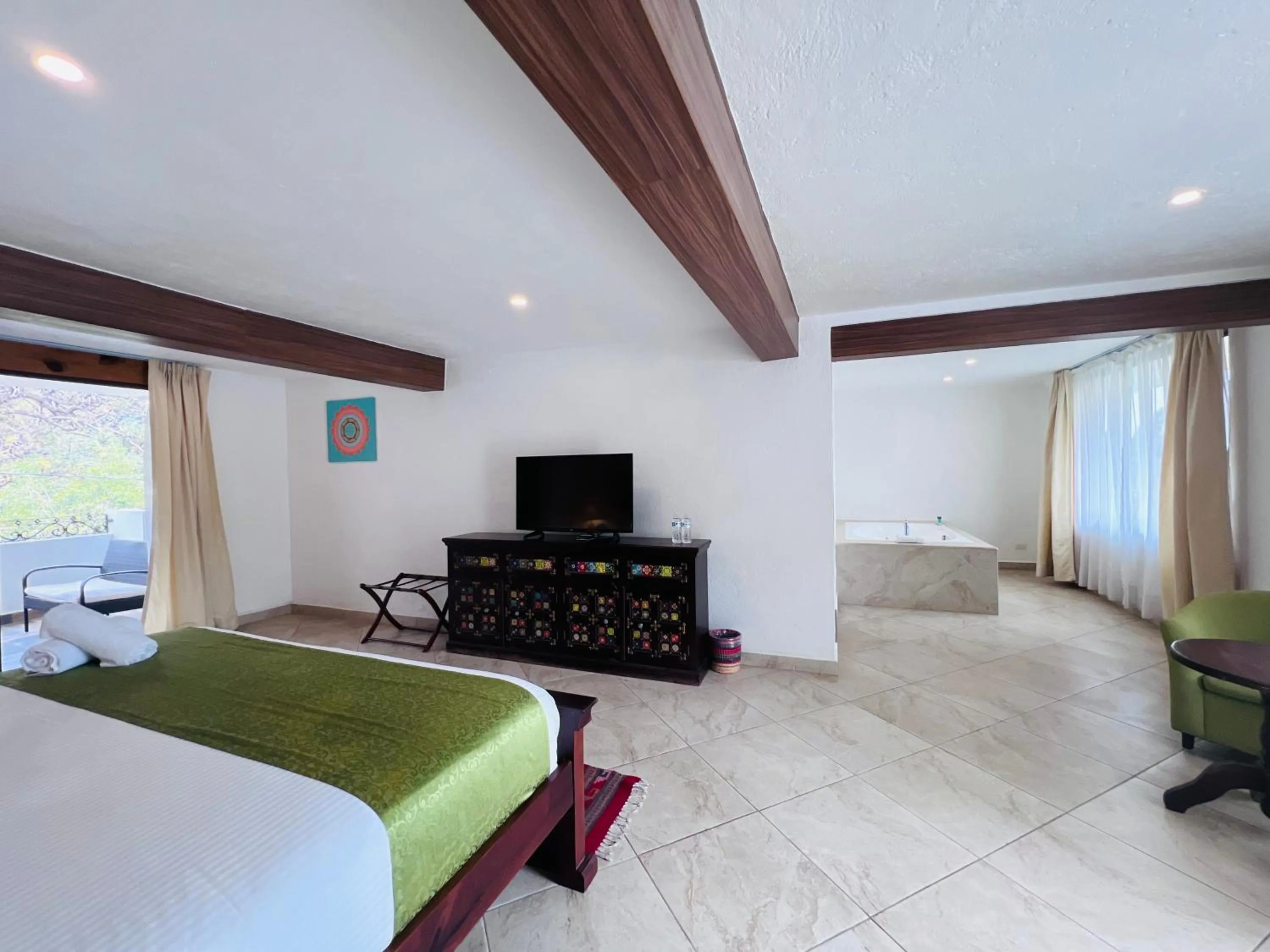 Bedroom, Bed in Hotel Las Puertas de Tepoztlan