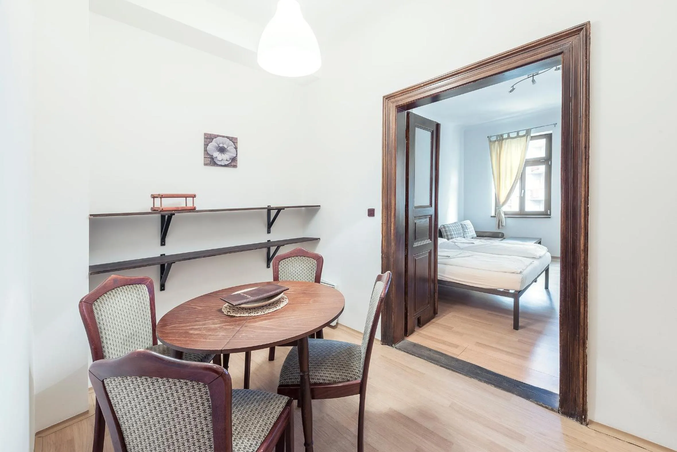 Dining area, Bed in Family Apartments Praha 6