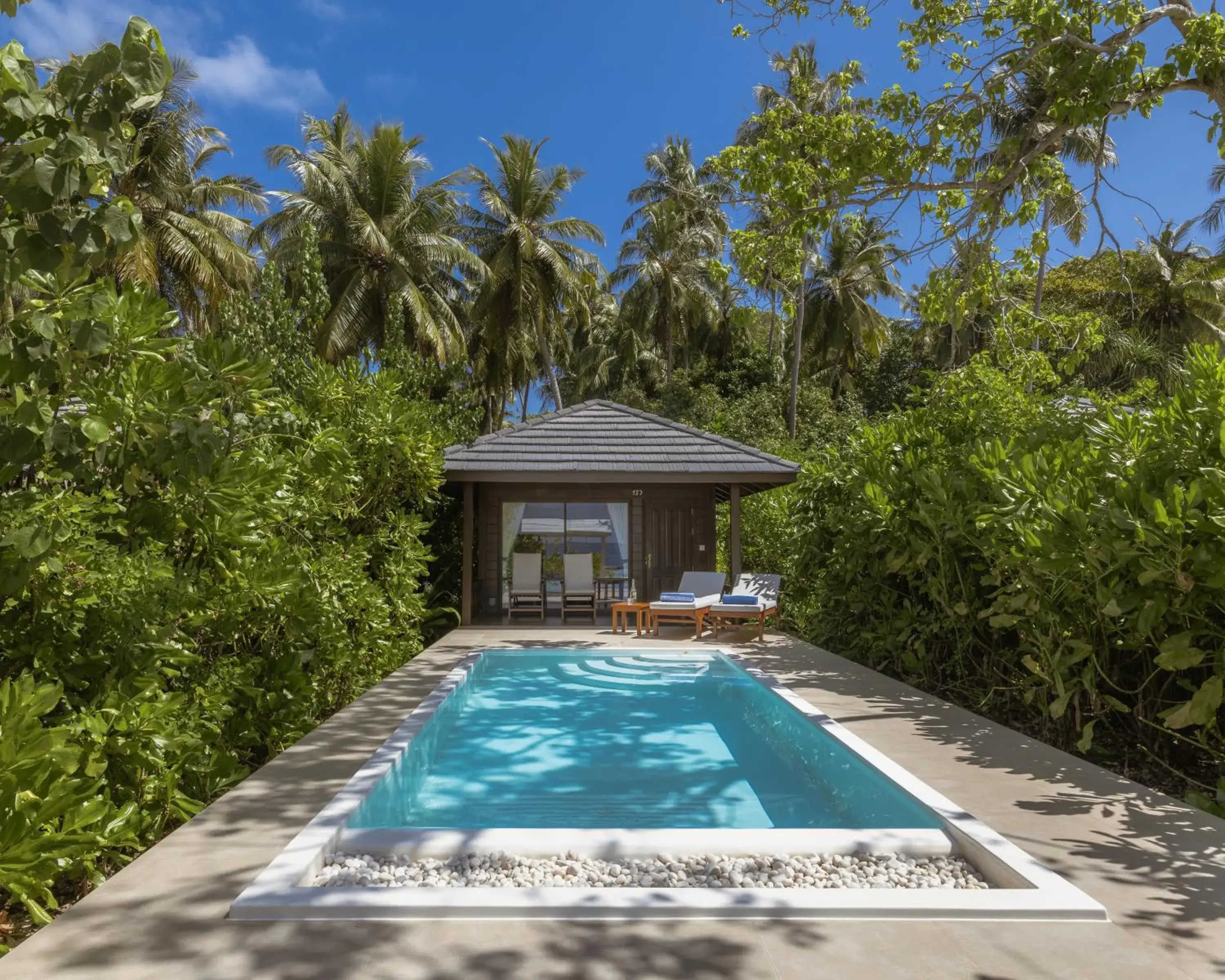 Pool view in Royal Island Resort Maldives Pool view in Royal Island Resort Maldives