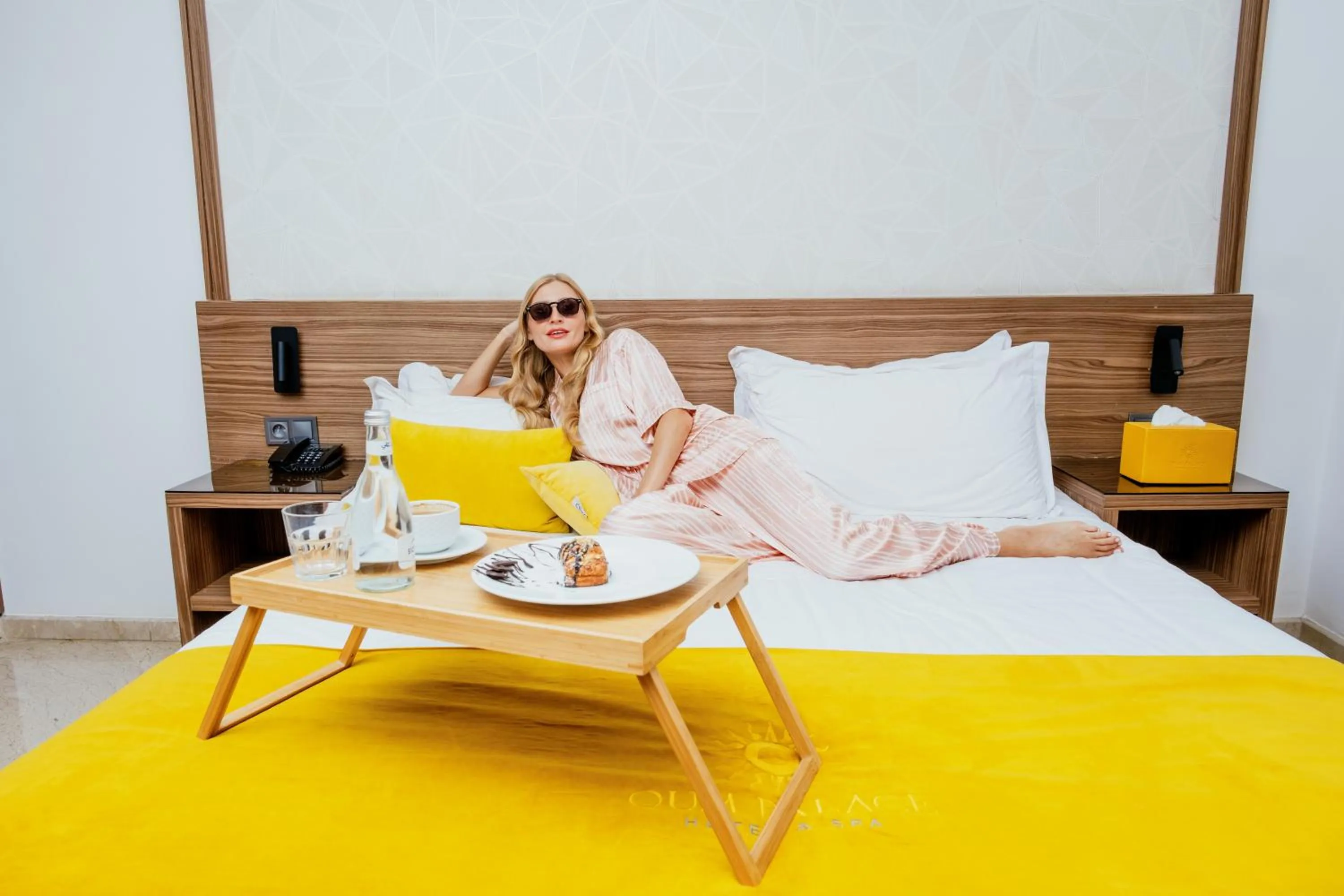 Bed in Oum Palace Hotel & Spa