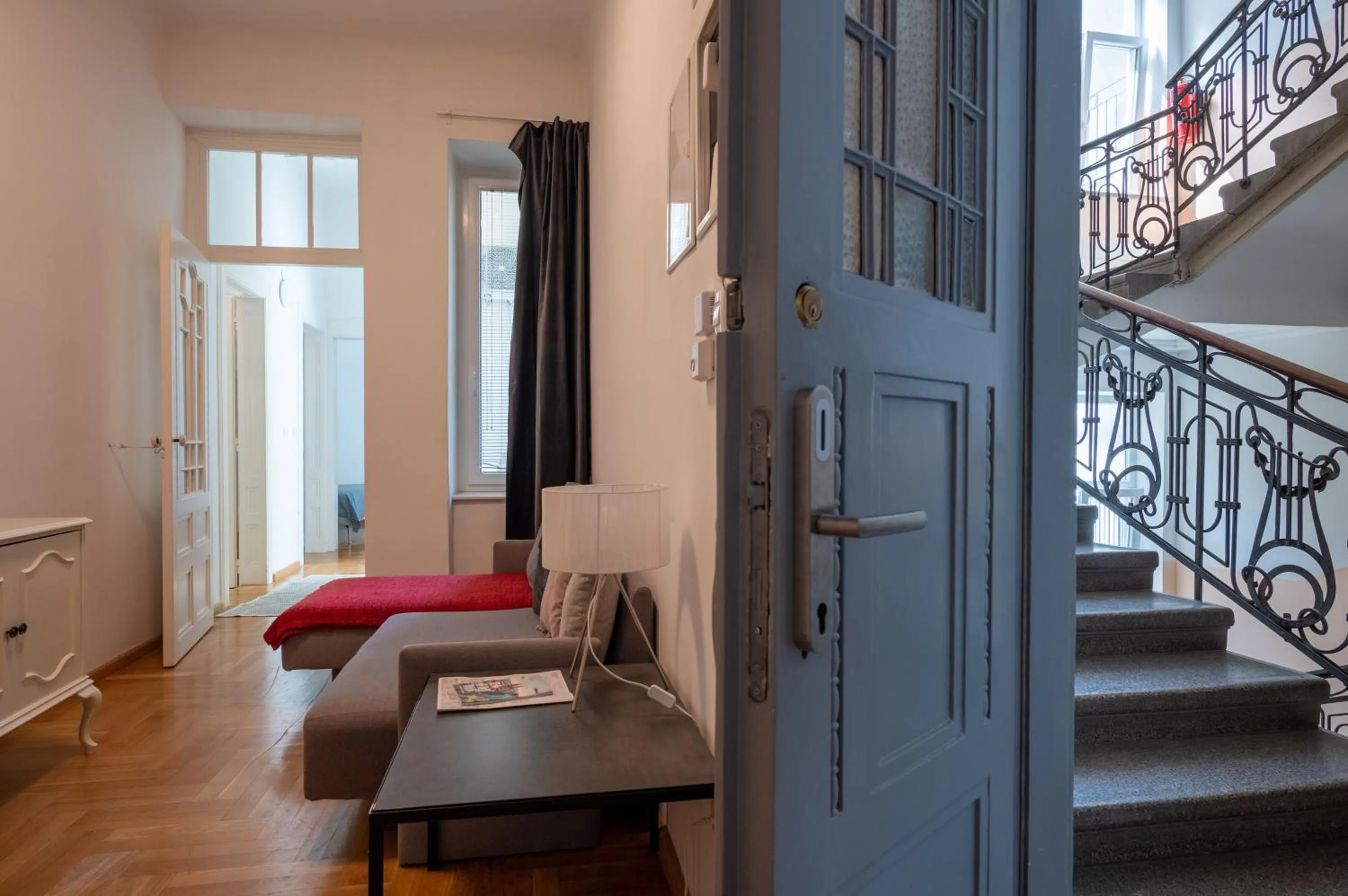 Living room, Bed in Doma Zagreb Aparthotel