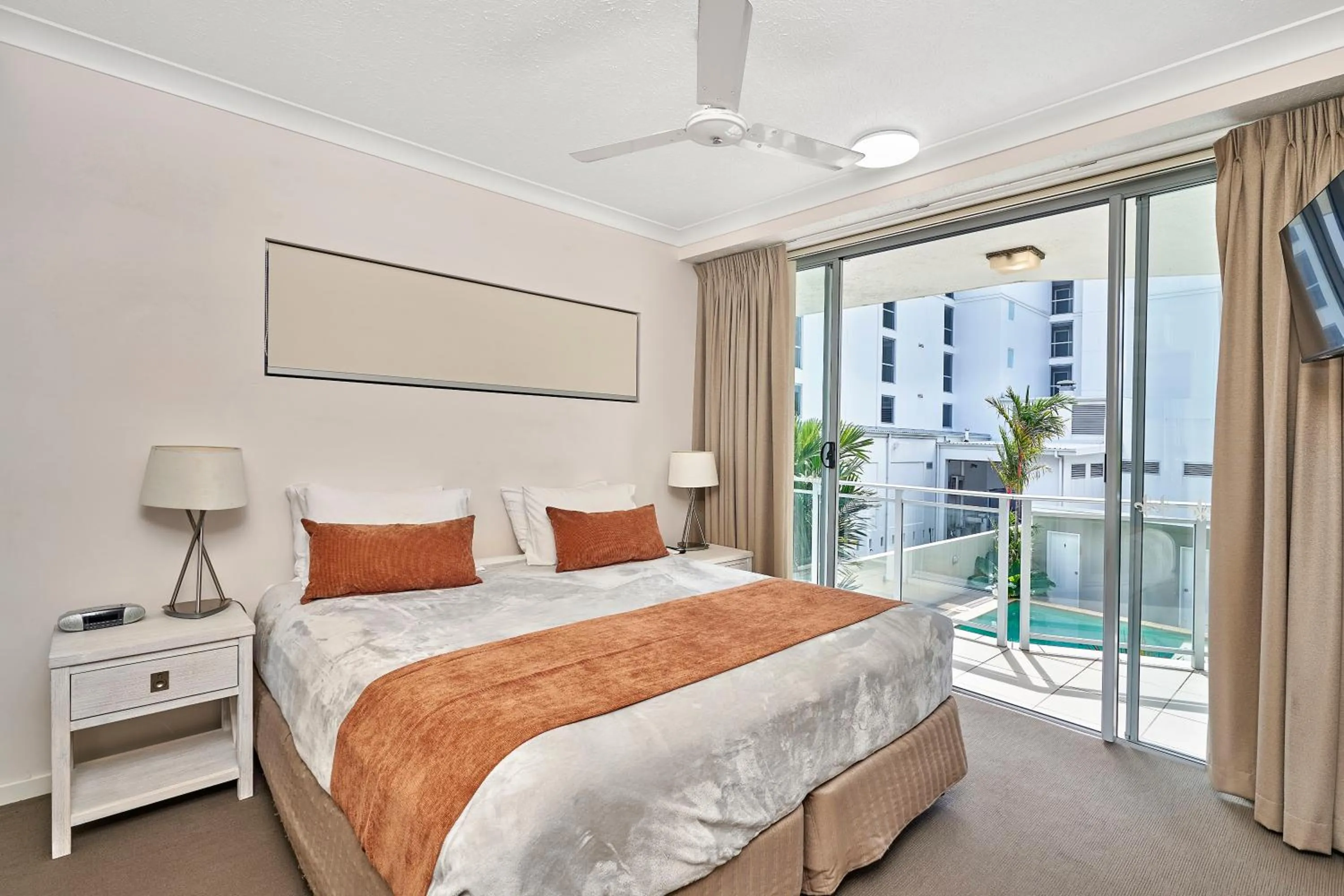 Bedroom, Bed in Vision Apartments