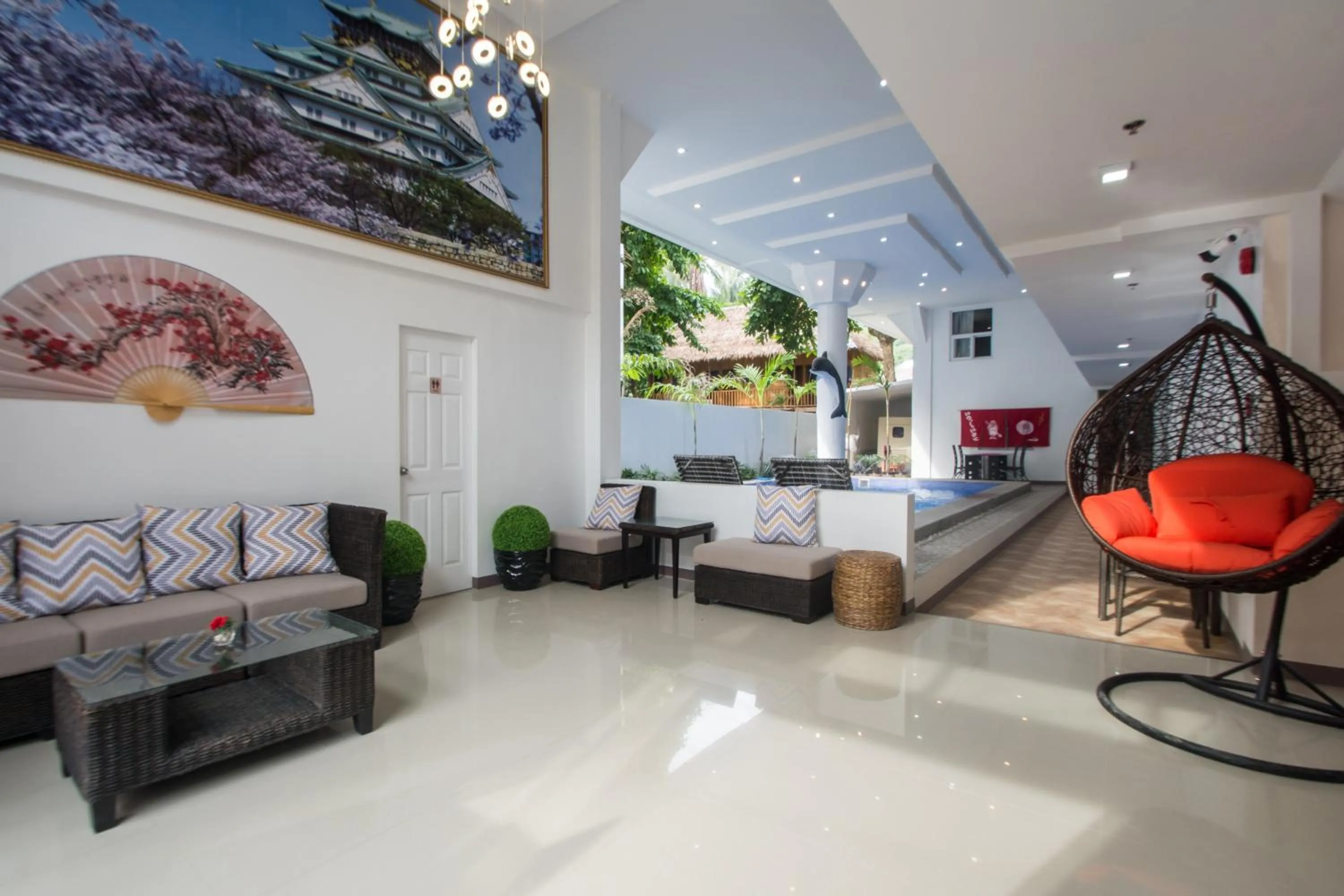 Seating area in IL Mare Sakura Resort Boracay