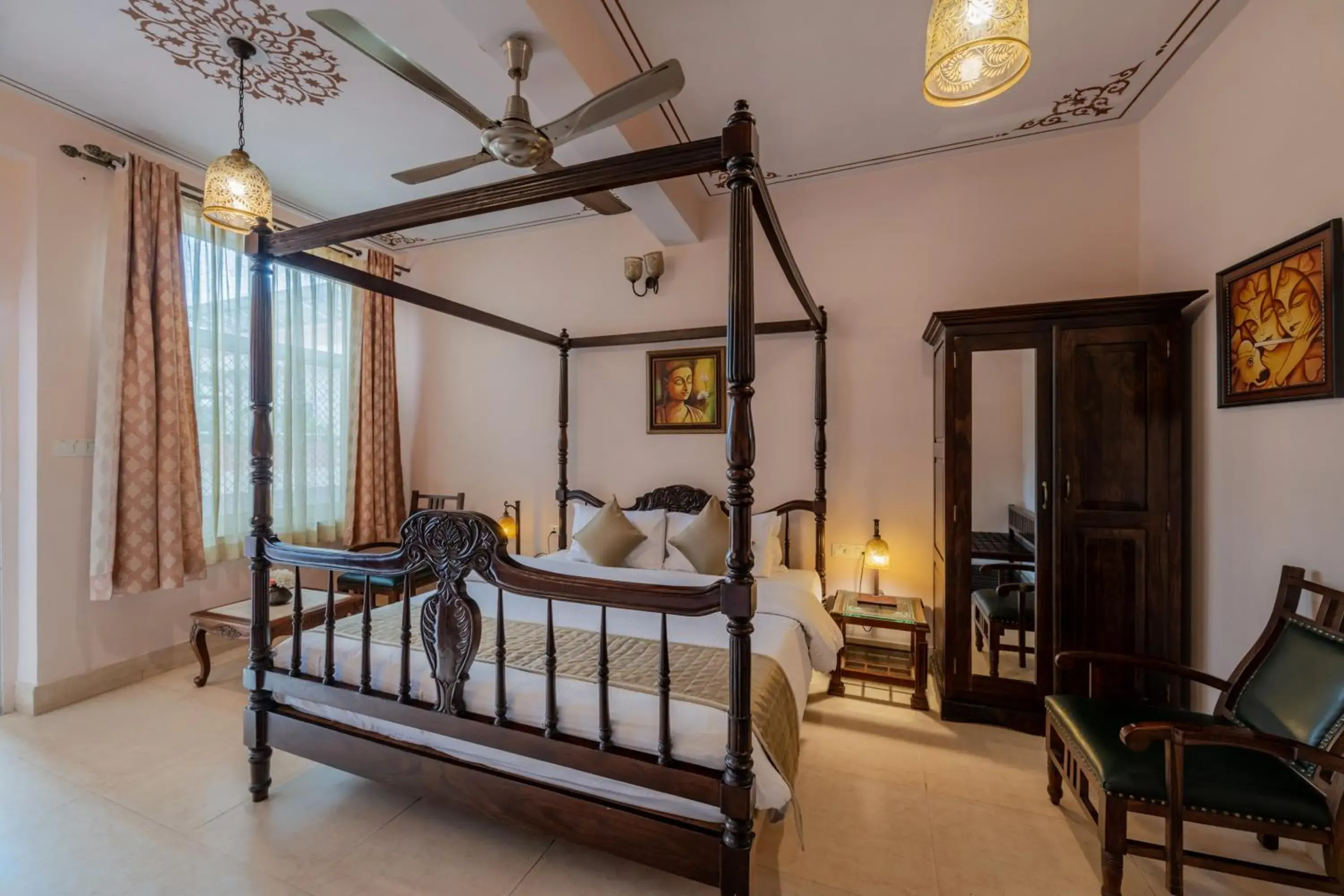 Bed in Suryaa Villa - A Boutique Heritage Hotel Bed in Suryaa Villa - A Boutique Heritage Hotel