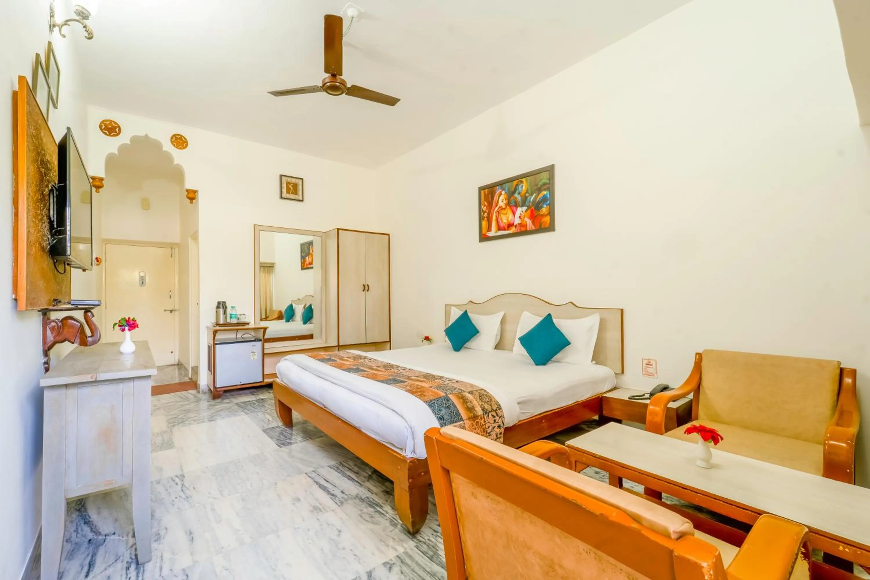 Bedroom, Bed in Hotel Chandrawati Palace