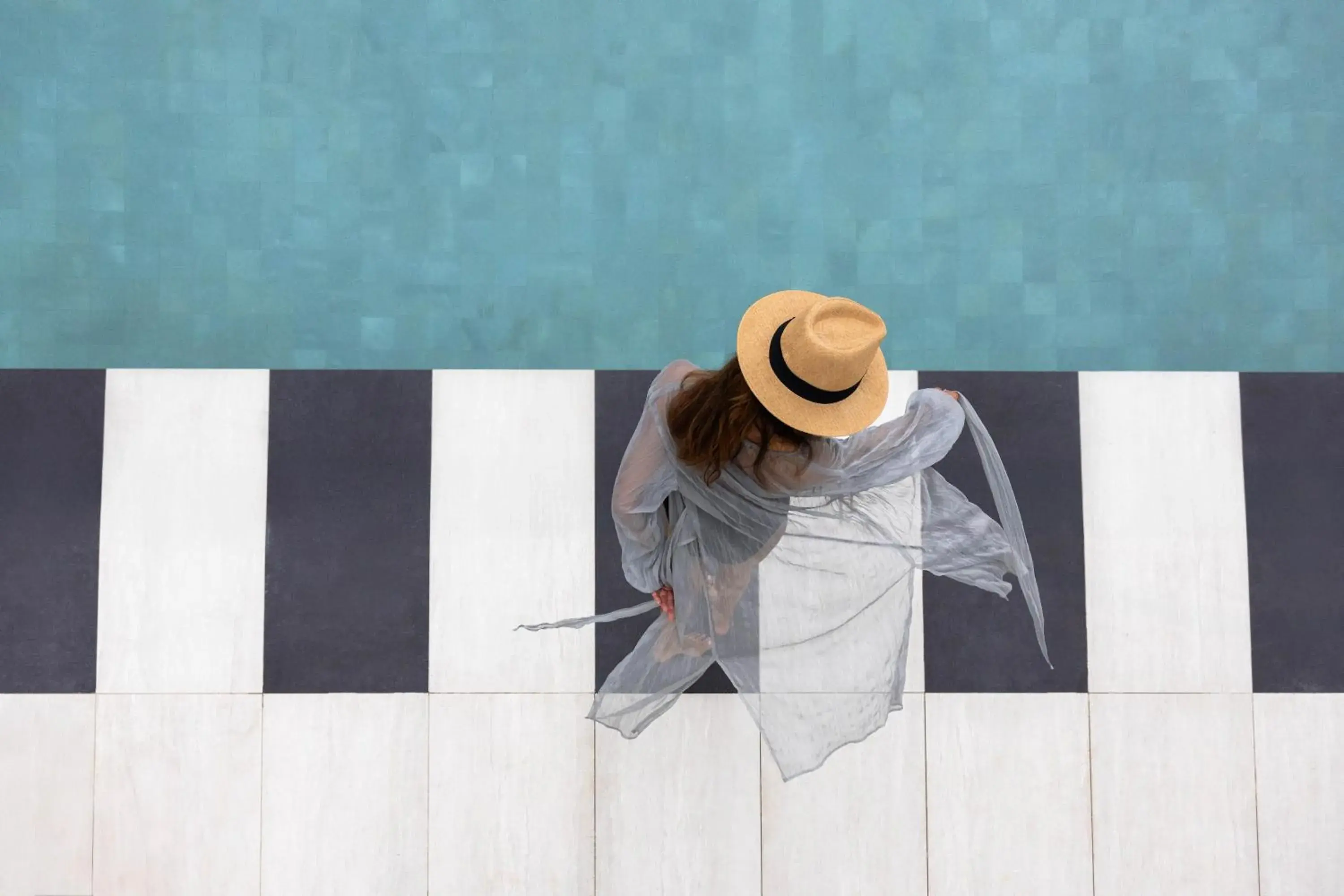 Pool view, Bed in METT Singapore Pool view, Bed in METT Singapore