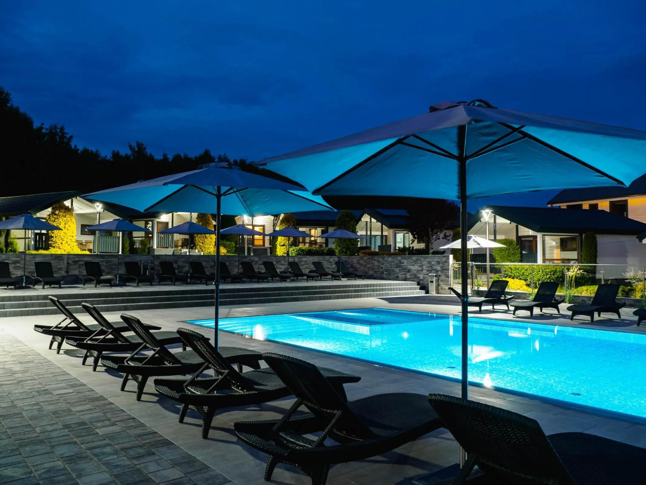 Pool view in Domki Alan Jarosławiec