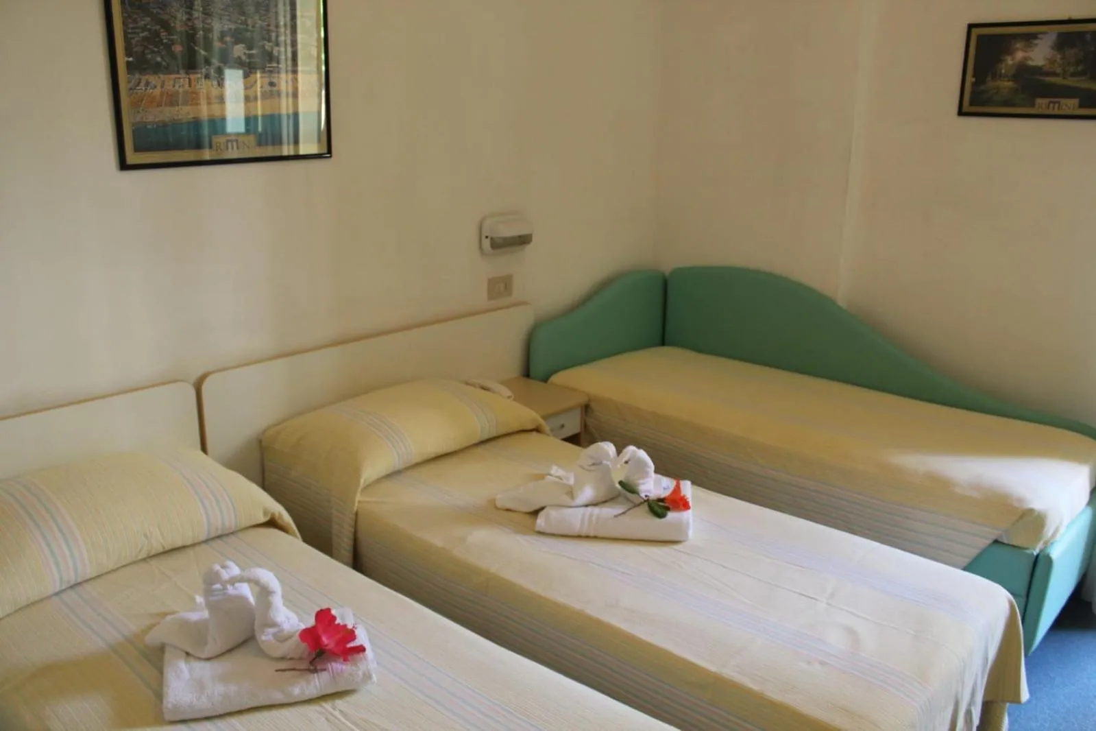 Bed in Hotel Erika