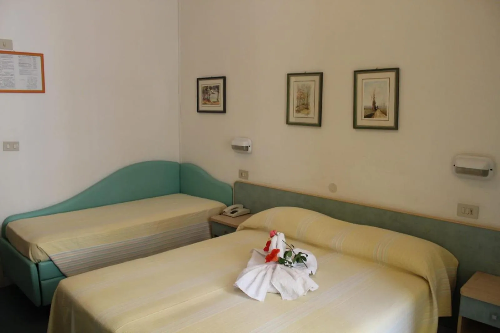 Bed in Hotel Erika