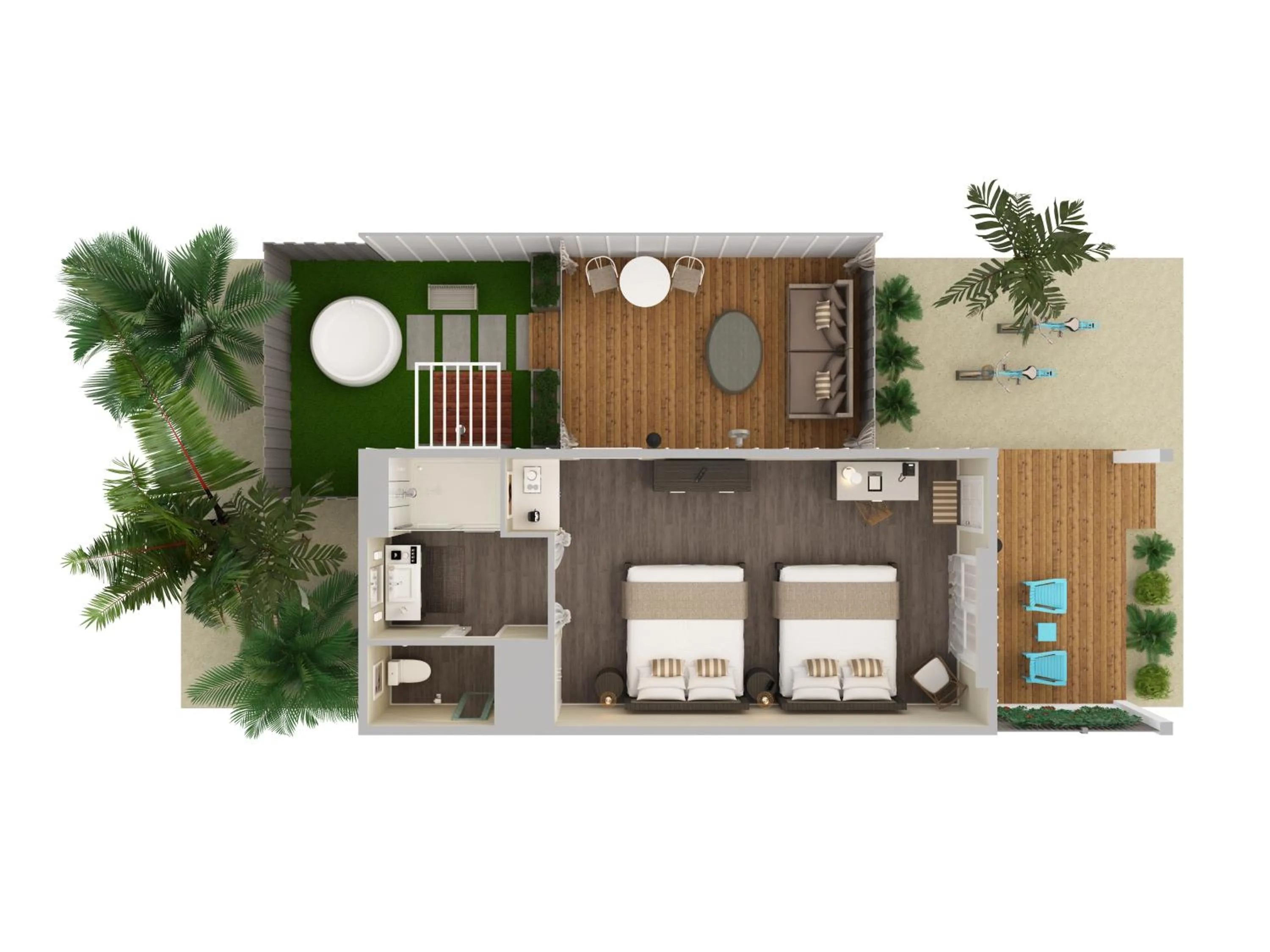 Floor plan in Bungalows Key Largo - All Inclusive