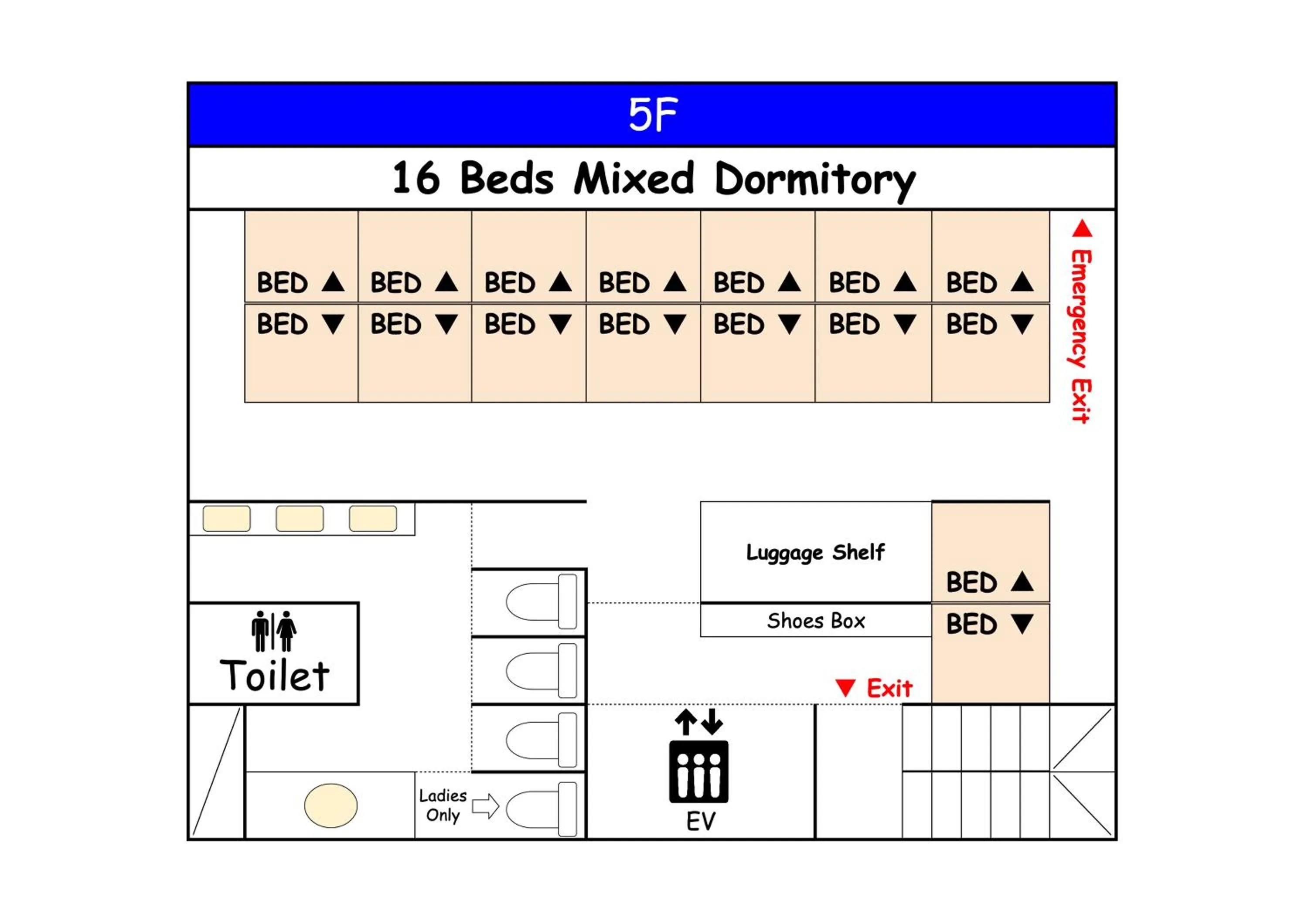 Floor plan in TOKYO-W-INN Asakusa