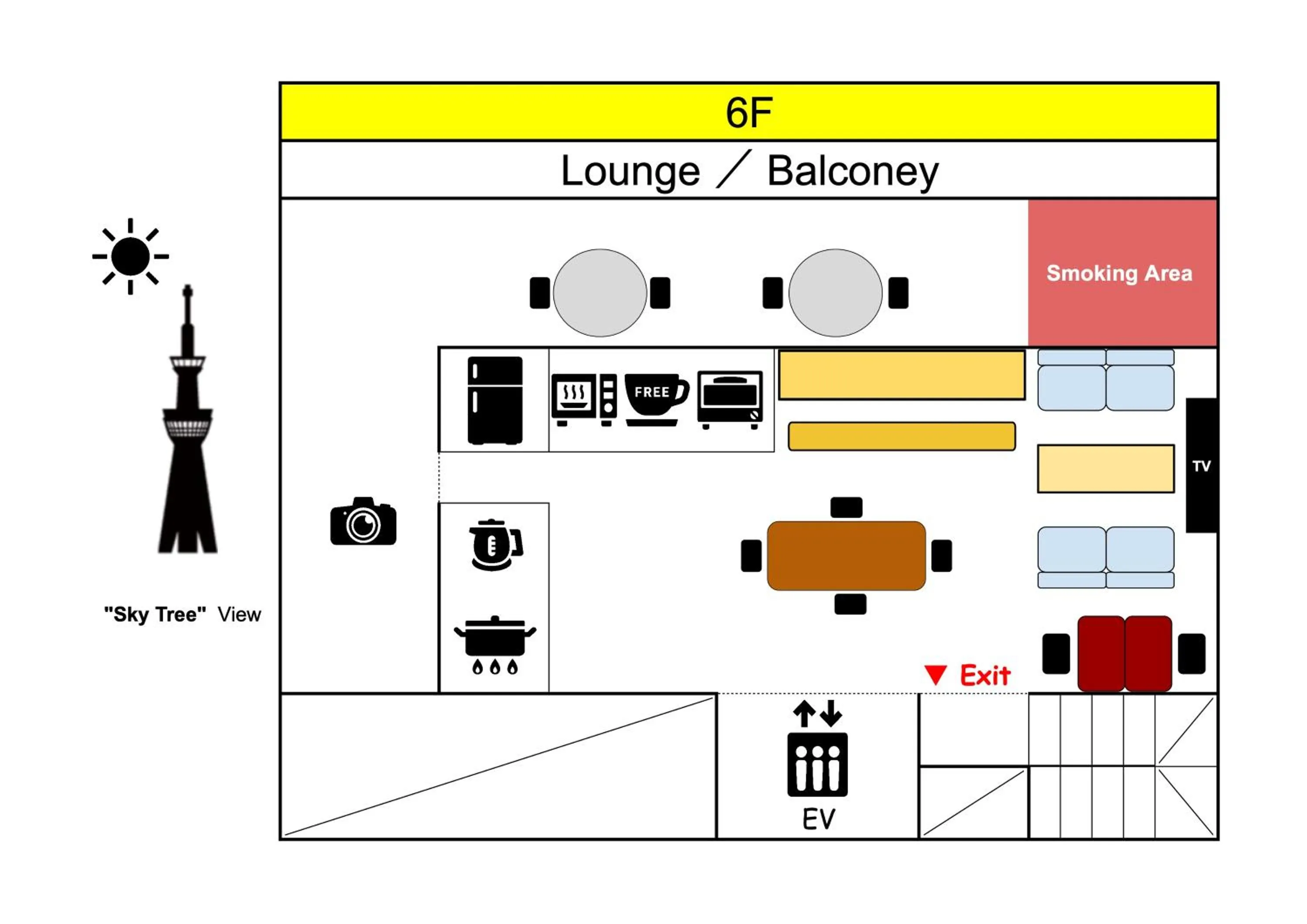 Floor plan in TOKYO-W-INN Asakusa