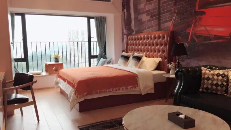 Bed in Yumi Huanju Apartment -广州东站 燕塘地铁站店