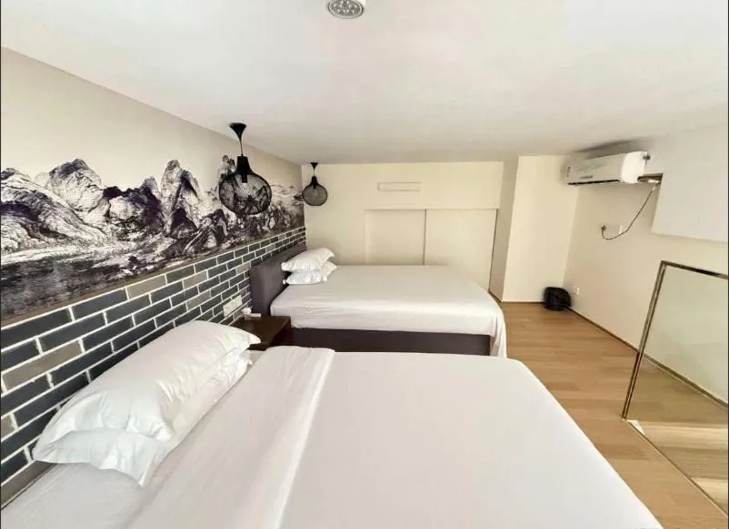 Bed in Yumi Huanju Apartment -广州东站 燕塘地铁站店