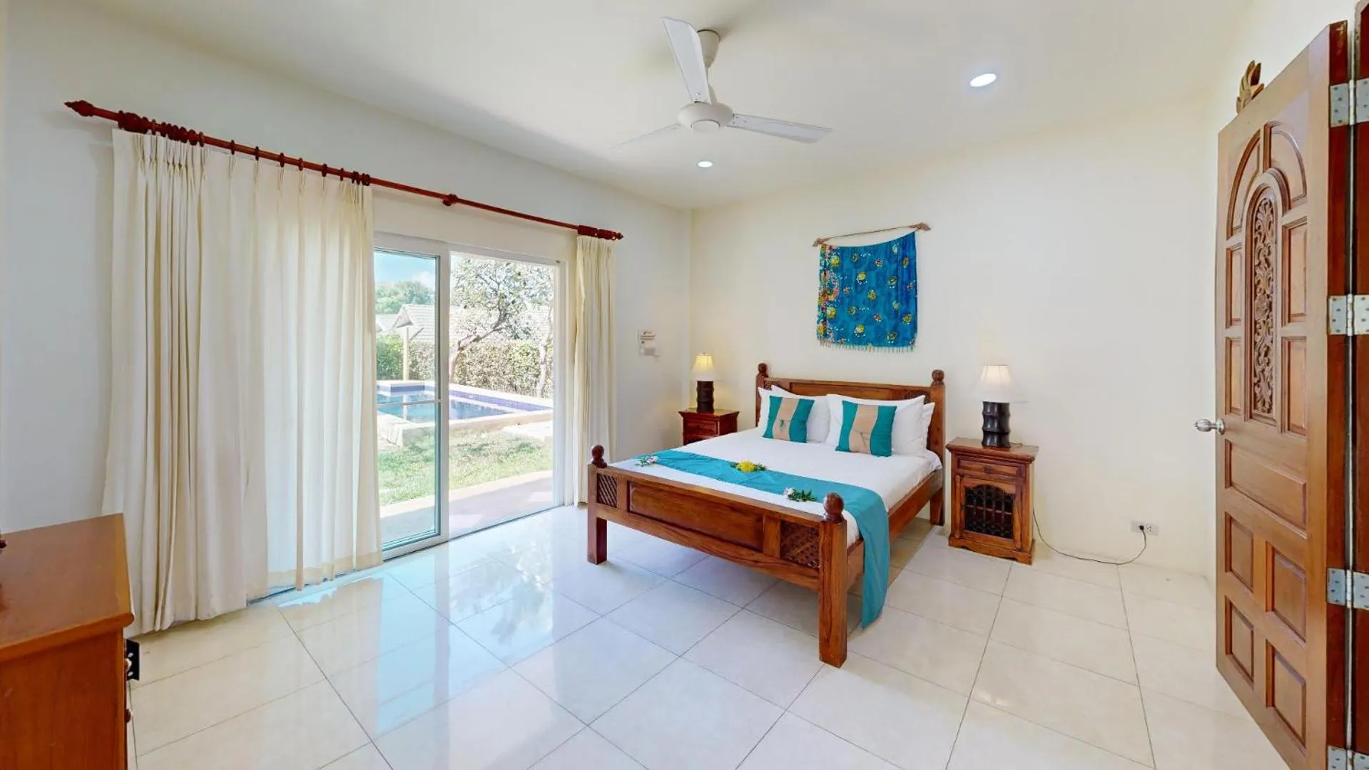 Bedroom, Bed in Idyllic Samui Beach Villa Resort