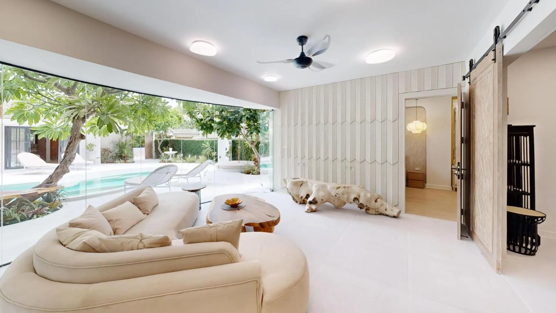 sunbed in Idyllic Samui Beach Villa Resort