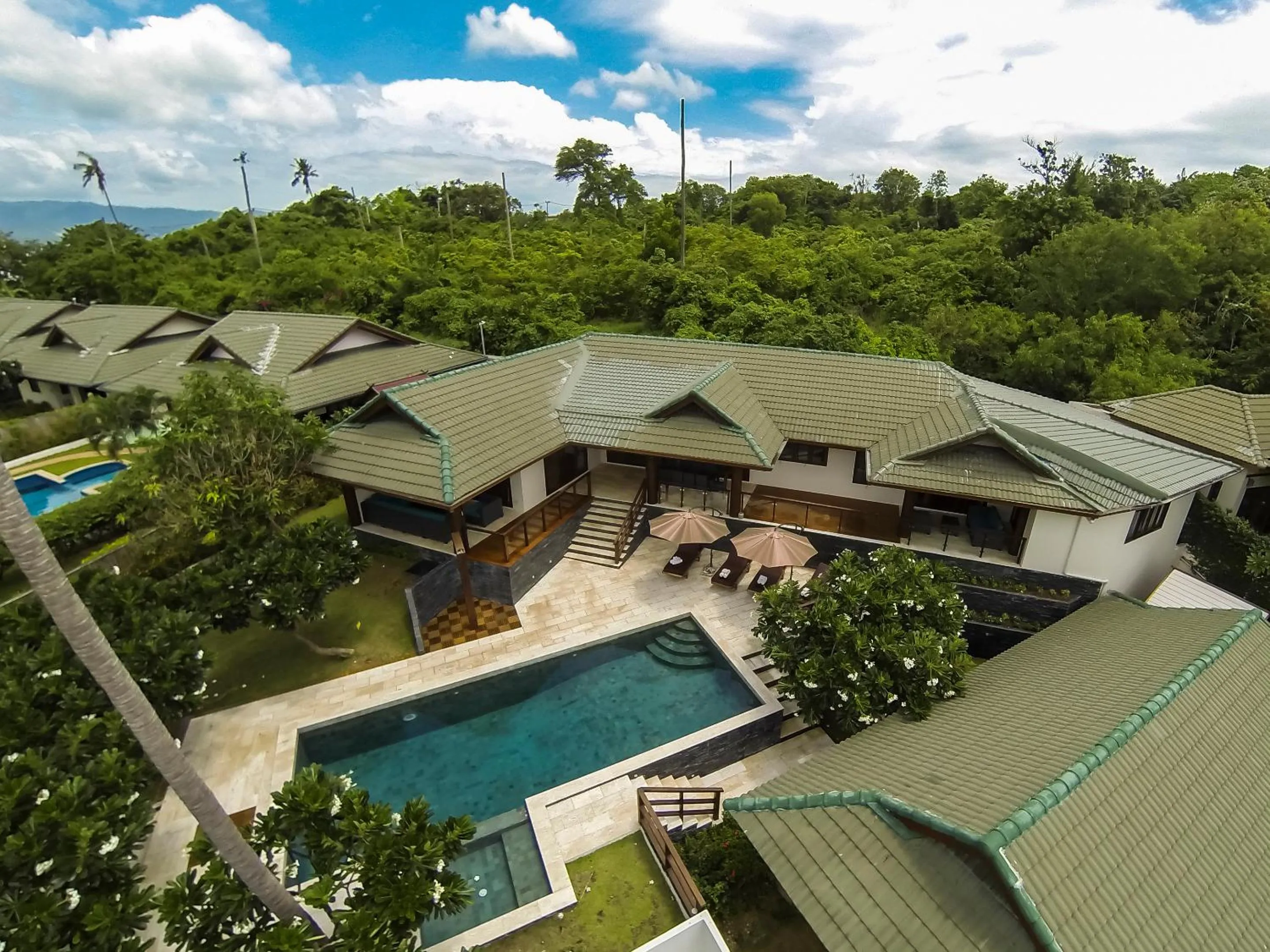 Bird's eye view in Idyllic Samui Beach Villa Resort